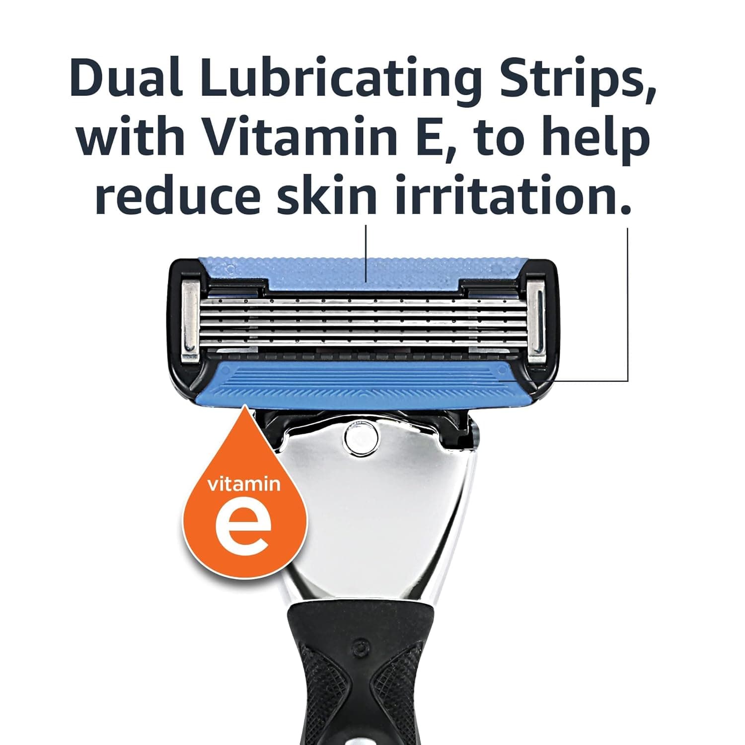 Amazon Basics 5-Blade MotionSphere Men's Razor with Dual Lubrication and Precision Trimmer, 17 Piece Set, 1 Handle & 16 Cartridges, Black 1 Count (Pack of 1) - Image 5