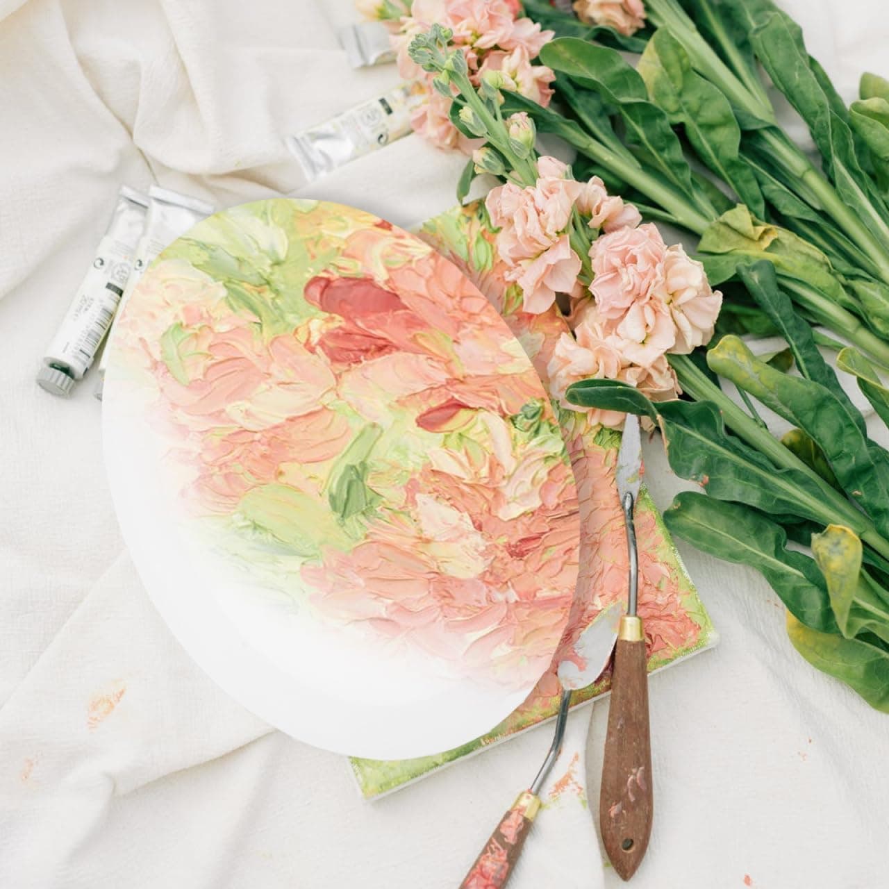 15.33 * 11.79Inch Oval Canvases for Painting,Oval Framed Canvas Blank Art Board Panels for Acrylic and Oil Painting Home Office Decor - Image 5