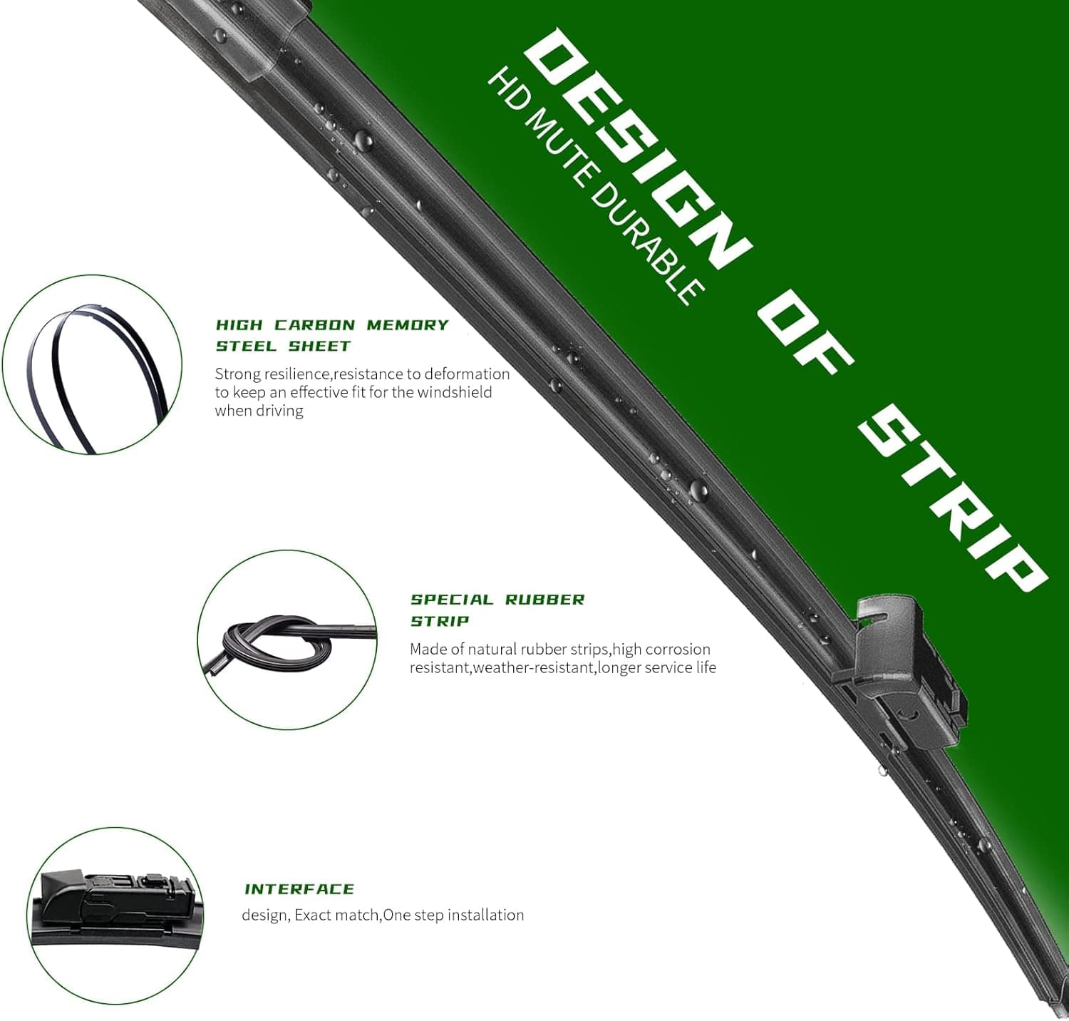 适用于Mazda CX-5 CX-9 02/2017-2021 2022 2023 2024的3个原厂雨刷片更换件 - Image 3