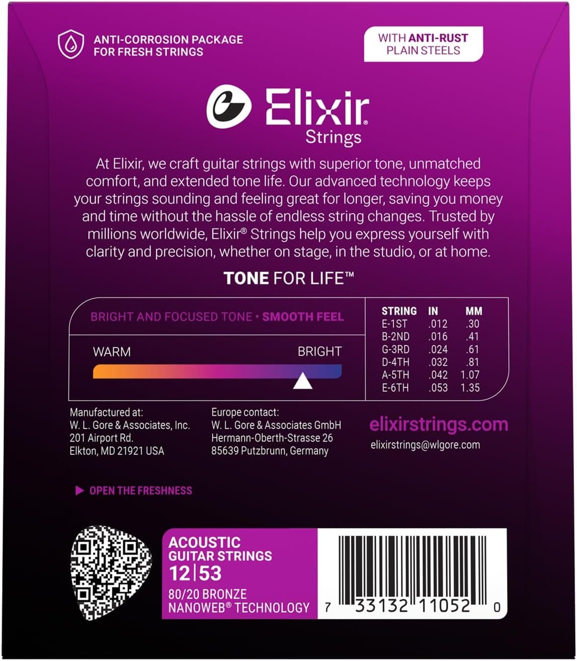 Elixir Strings, Acoustic Guitar Strings, 80/20 Bronze with NANOWEB Coating, Longest-Lasting Bright and Focused Tone with Comfortable Feel, 6 String Set, Light 12-53 Light (.012-.053) 1 Pack - Image 3