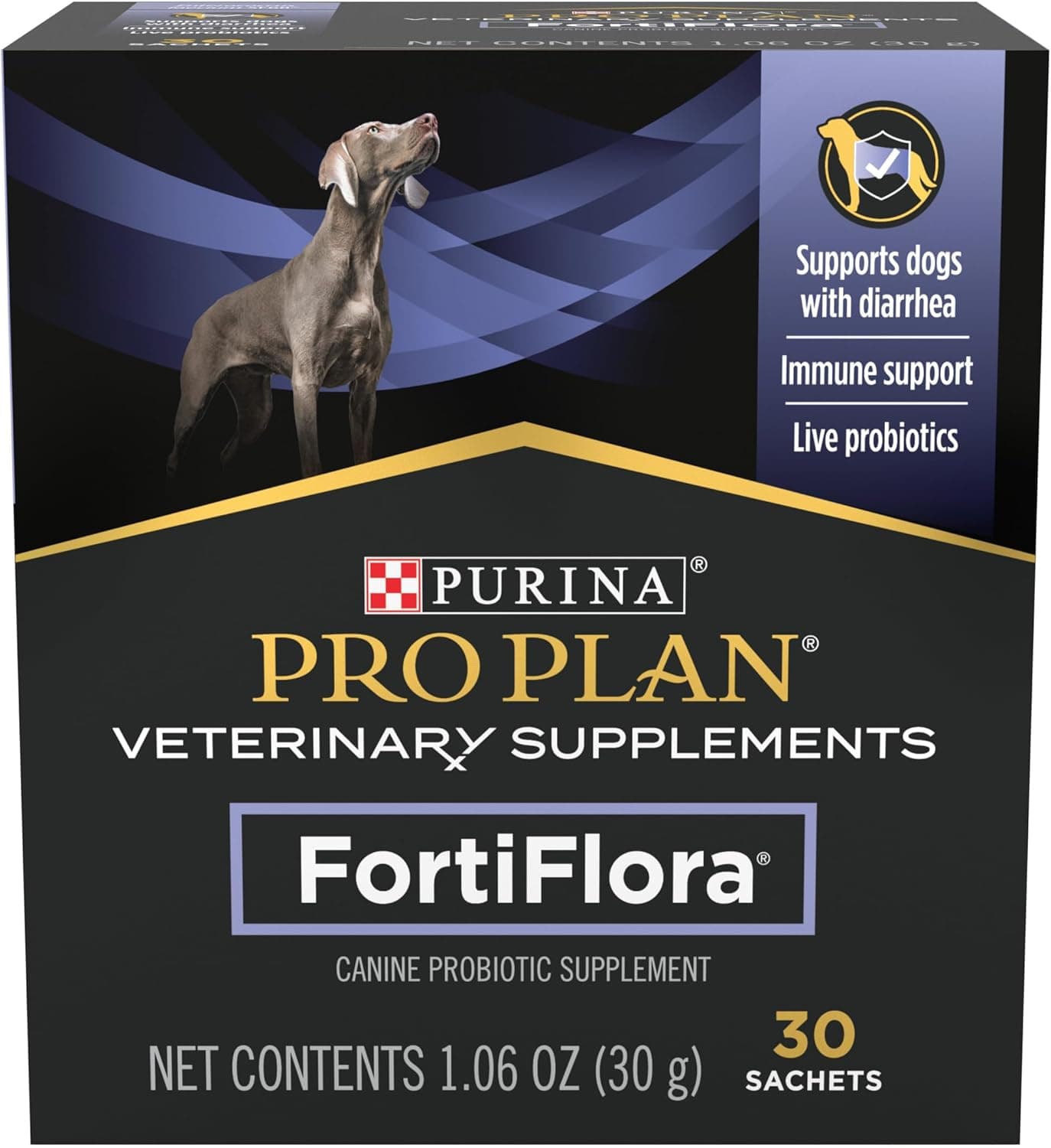 Purina Pro Plan Veterinary Supplements FortiFlora Canine Probiotics for Dogs, Helps Digestive Gut Health and Diarrhea - 30 ct. Box Powder Sachets 30 Count (Pack of 1) - Image 2