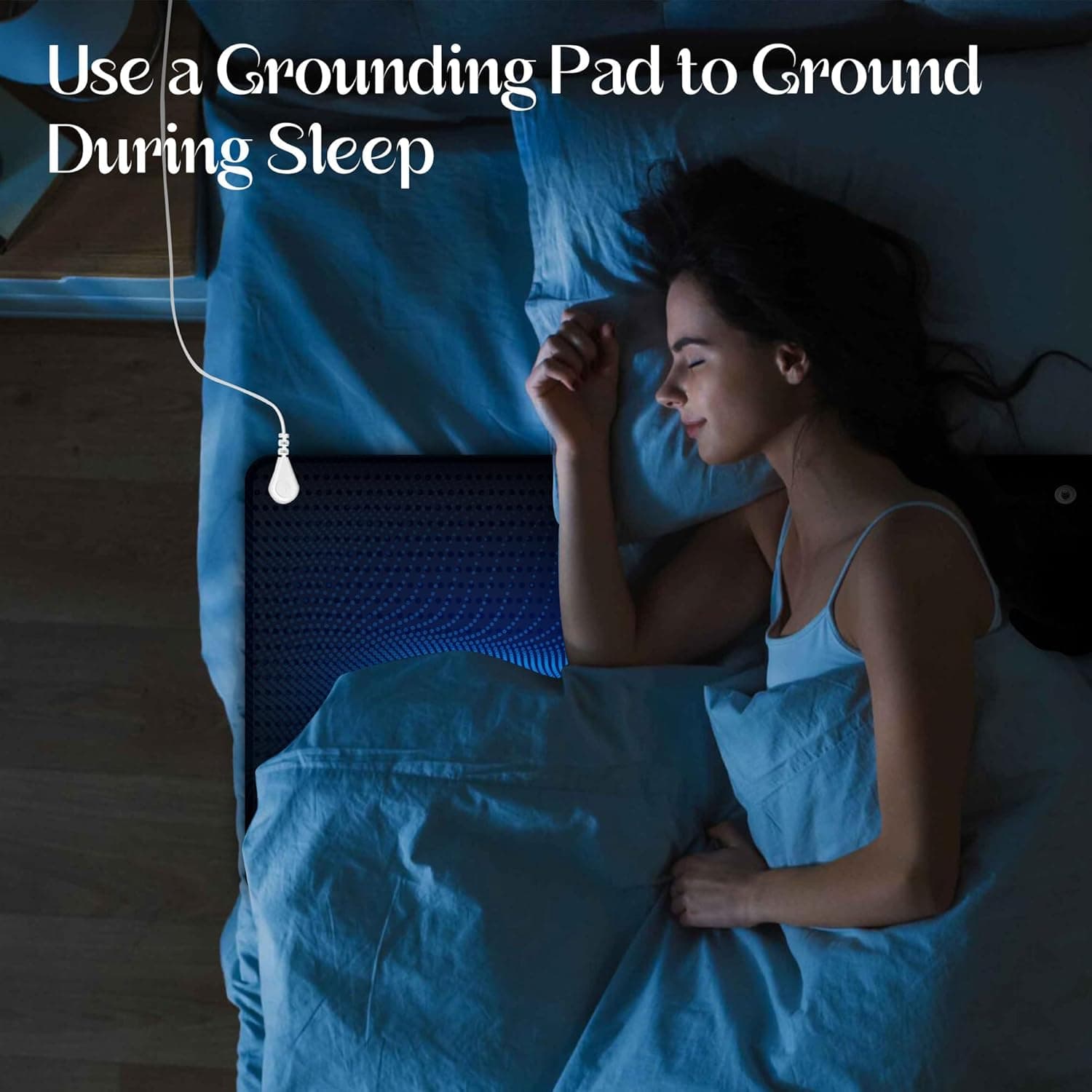 Grounding Mat for Bed, Enjoy The Grounding Effect Indoors, for Better Sleep, Pain and Stress Relief, Grounding Mat Set Comes with Grounding Cord Black King - Image 4