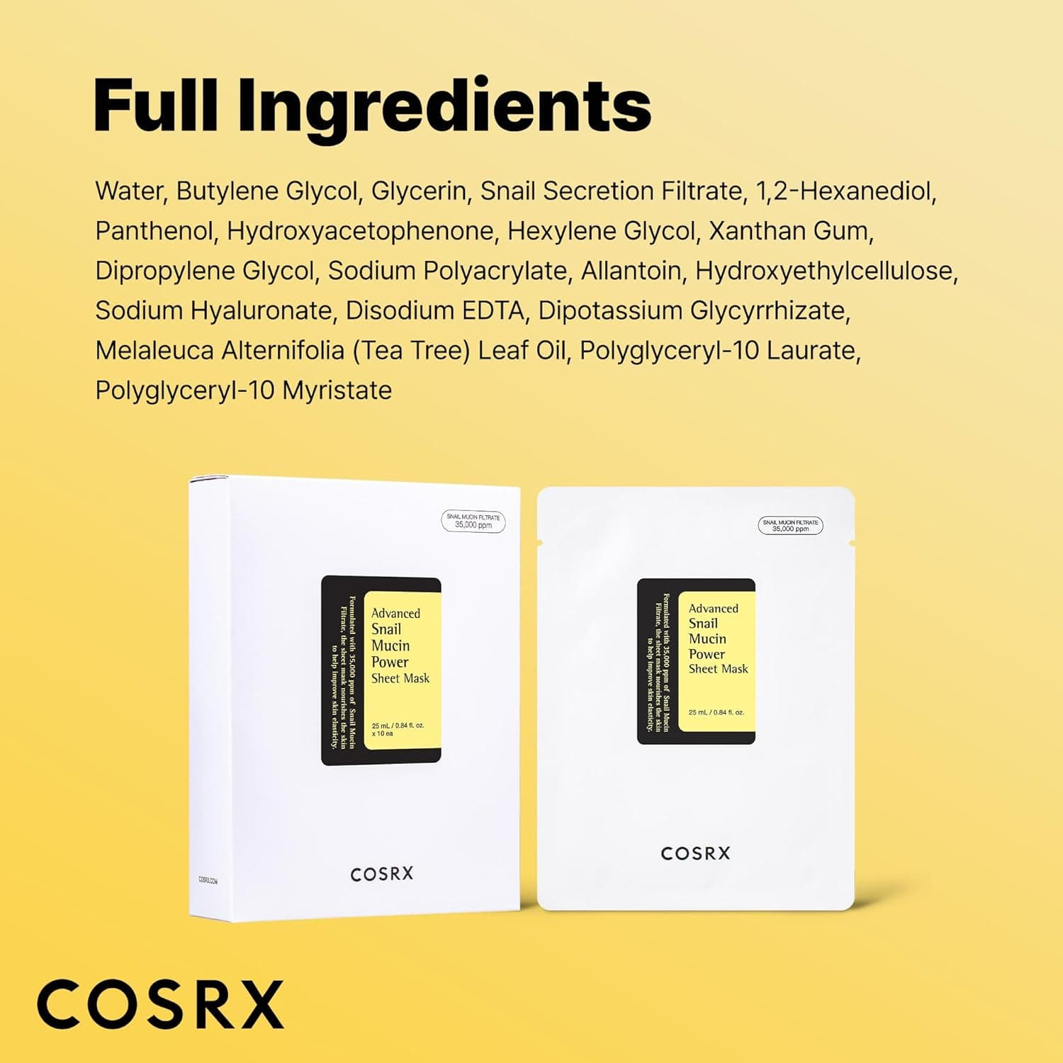 COSRX Snail Mucin Sheet Mask 10 EA with Snail Mucin Serum, Self Care, Face Masks for Dry, Sensitive Skin, Not Tested on Animals, No Parabens, No Sulfates, Korean Skin Care - Image 9
