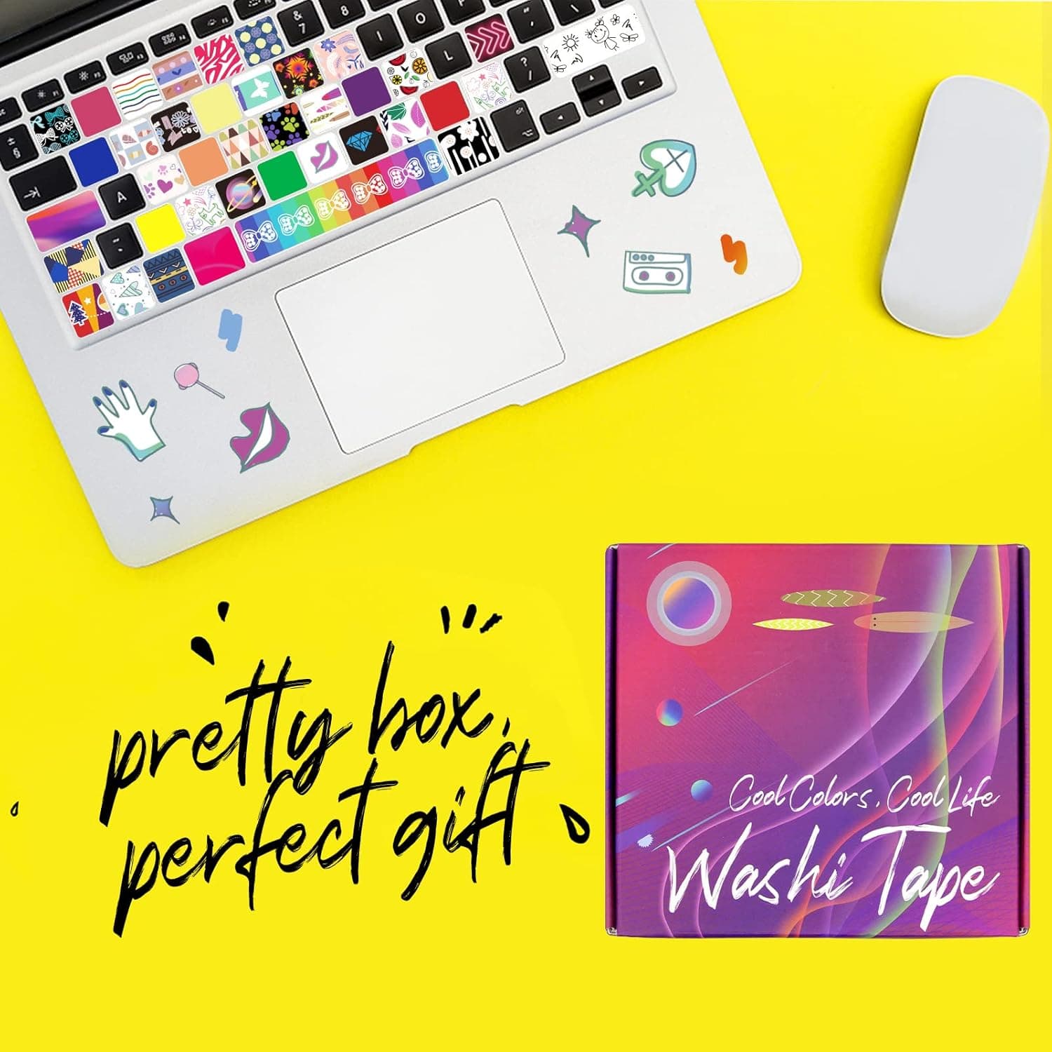 40 Rolls Washi Tape Set - 15 mm Wide Colored Masking Tape for Kids, Decorative Adhesive Tape for DIY Crafts, Gift Wrapping, Scrapbooking Supplies, Bullet Journals, Planners, Party Decorations - Image 6