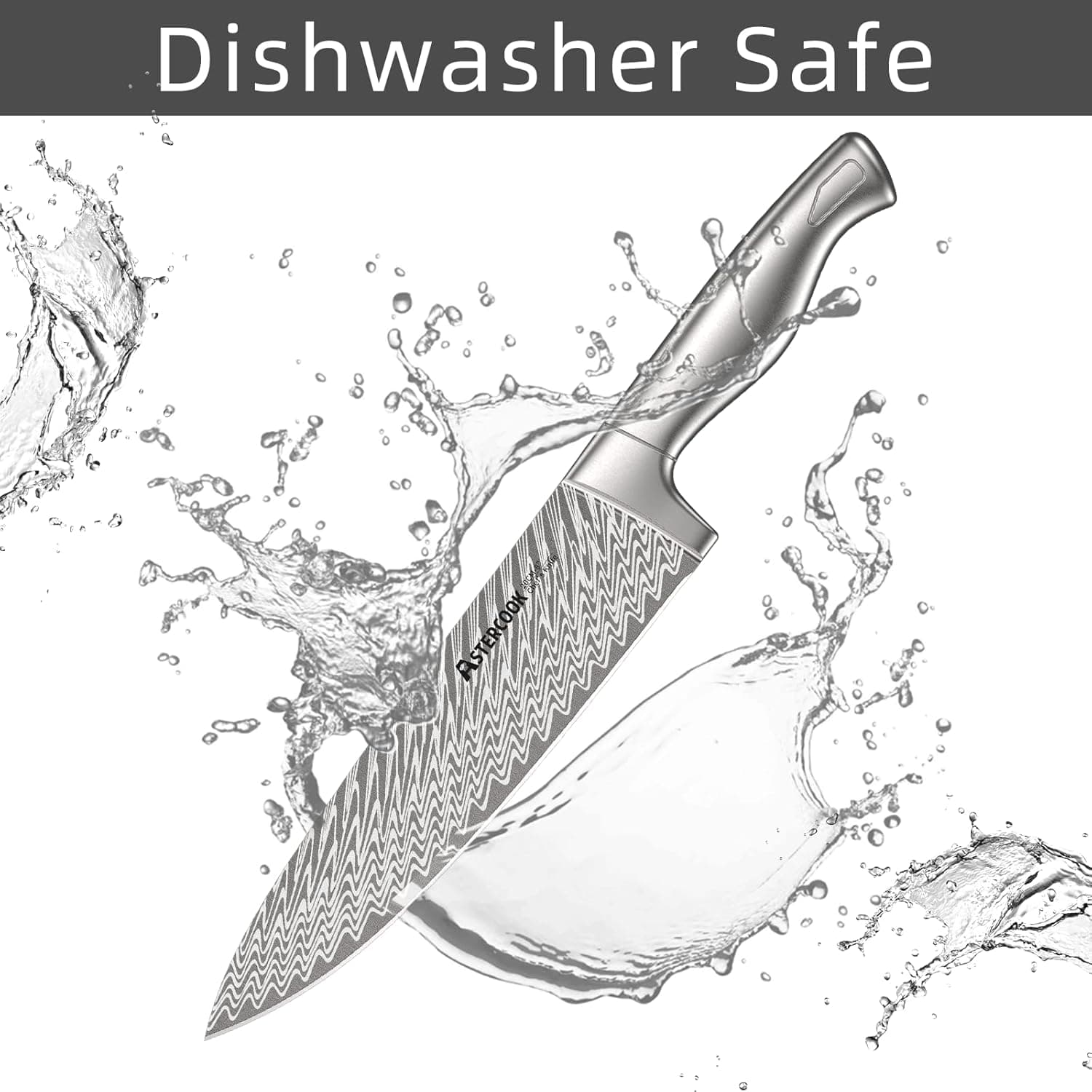 Astercook Knife Set, 15-Piece Kitchen Knife Set with Block, Built-in Knife Sharpener, German Stainless Steel Knife Block Set, Dishwasher Safe - Image 7