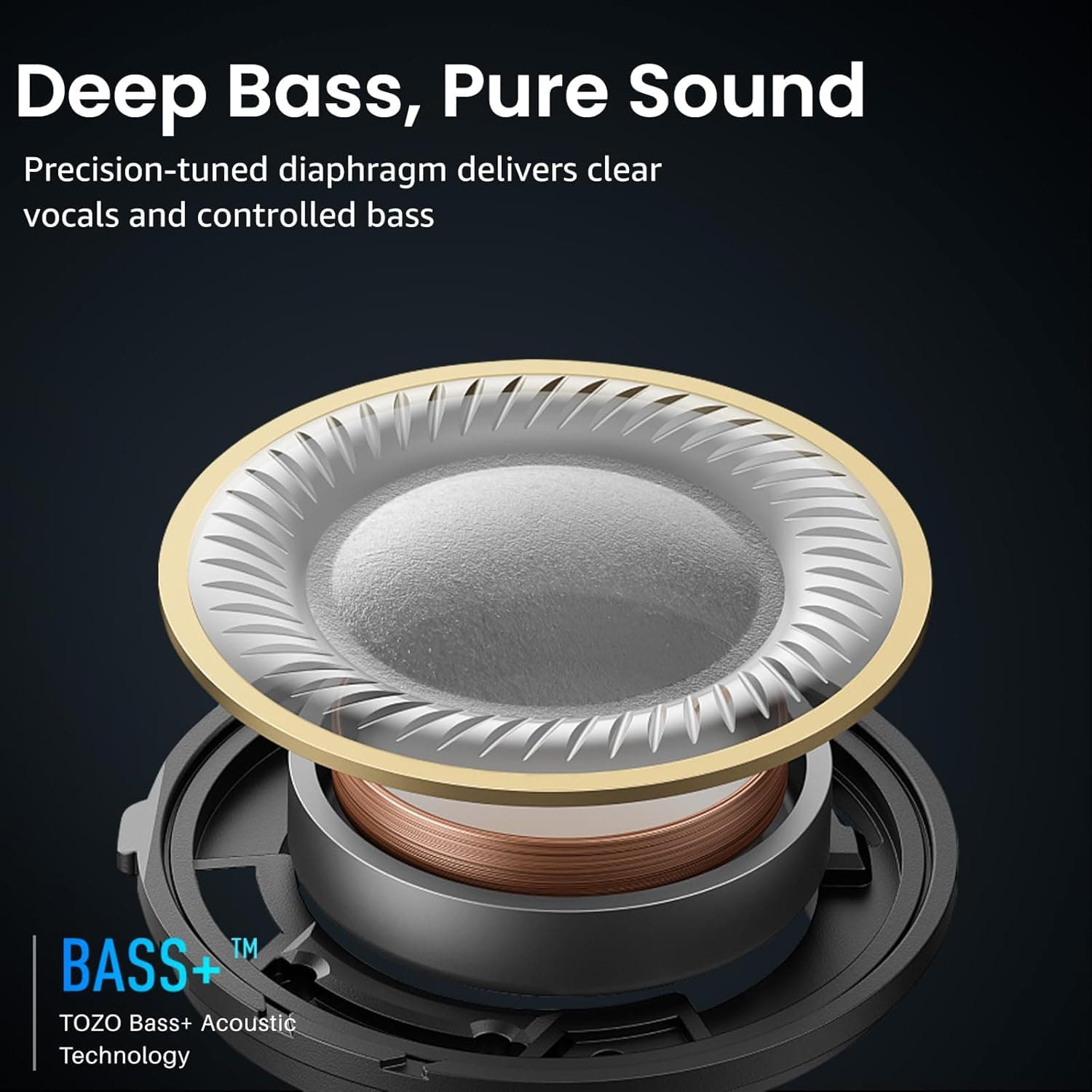 TOZO A1 Wireless Earbuds Bluetooth 5.3 Light Weight in Ear IPX5 Waterproof Headphones 2 Mic for AI Calls, Immersive Premium Sound Bass Headset with Charging Case, 32 Presets EQ Customization via App Black Small Classical Edition - Image 2