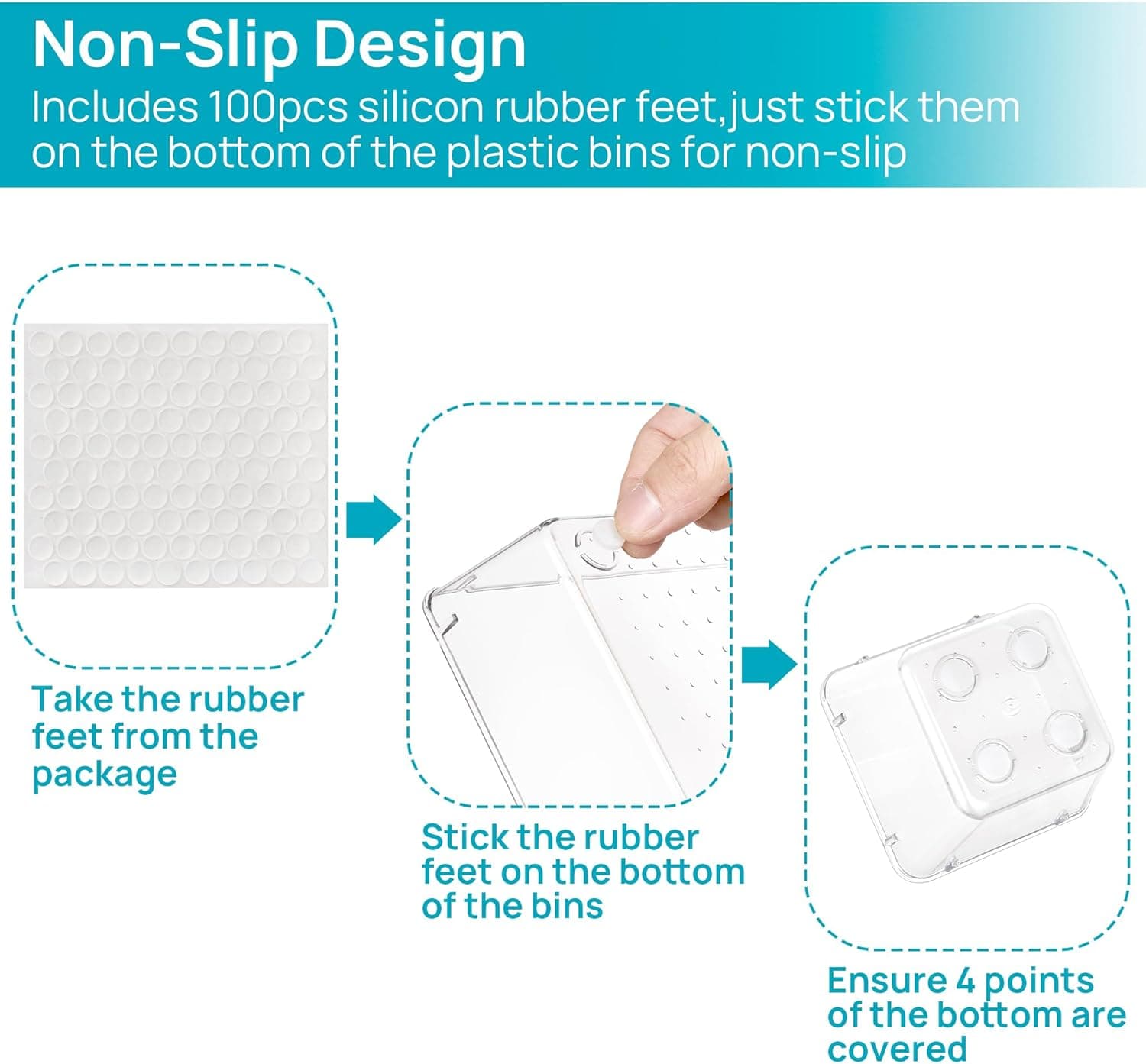 Vtopmart 25 PCS Clear Plastic Drawer Organizers Set, 4-Size Versatile Bathroom and Vanity Drawer Organizer Trays, Storage Bins for Makeup, Bedroom, Kitchen Gadgets Utensils and Office - Image 5