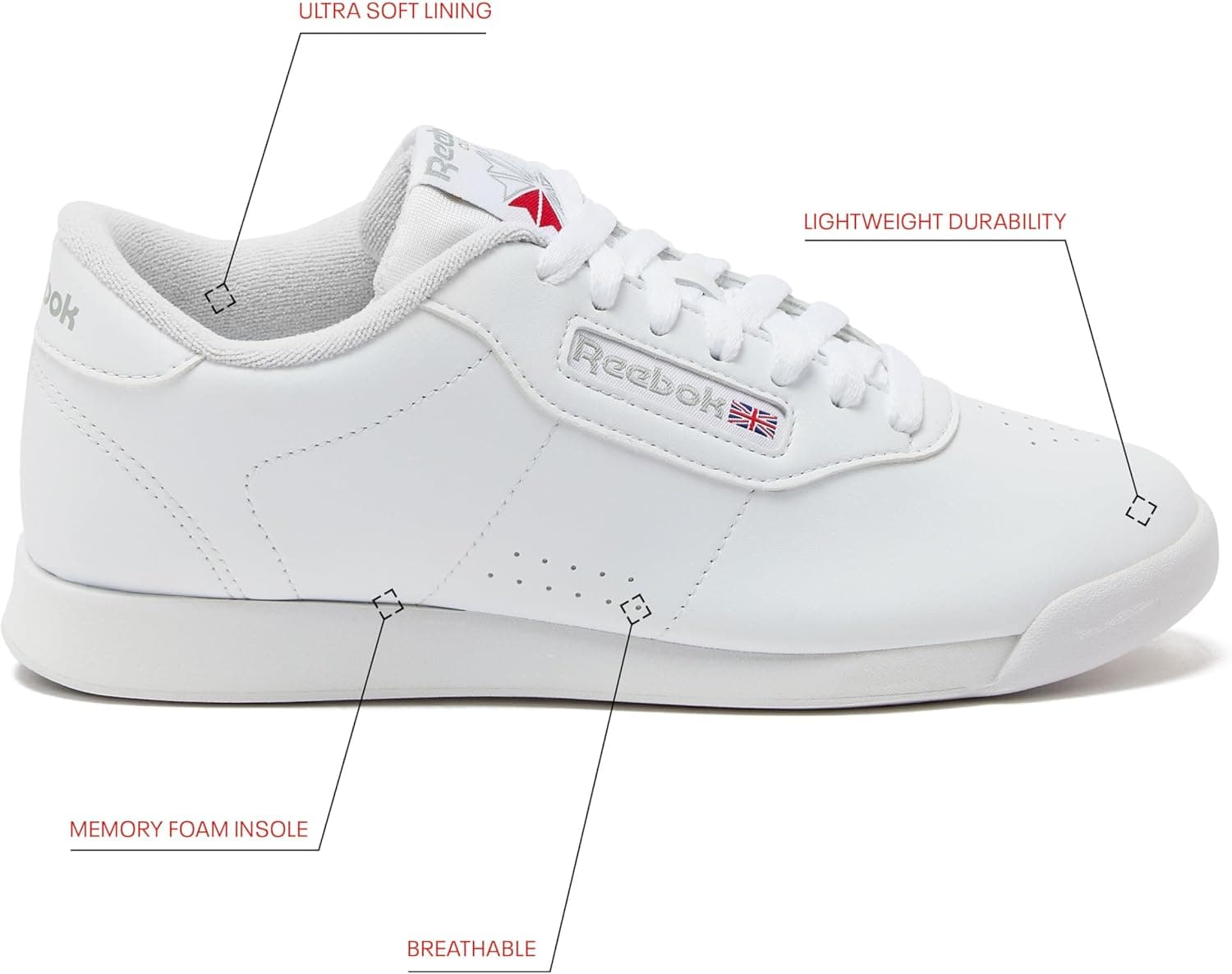 Reebok Women's Princess Sneaker 6 Us-white - Image 4