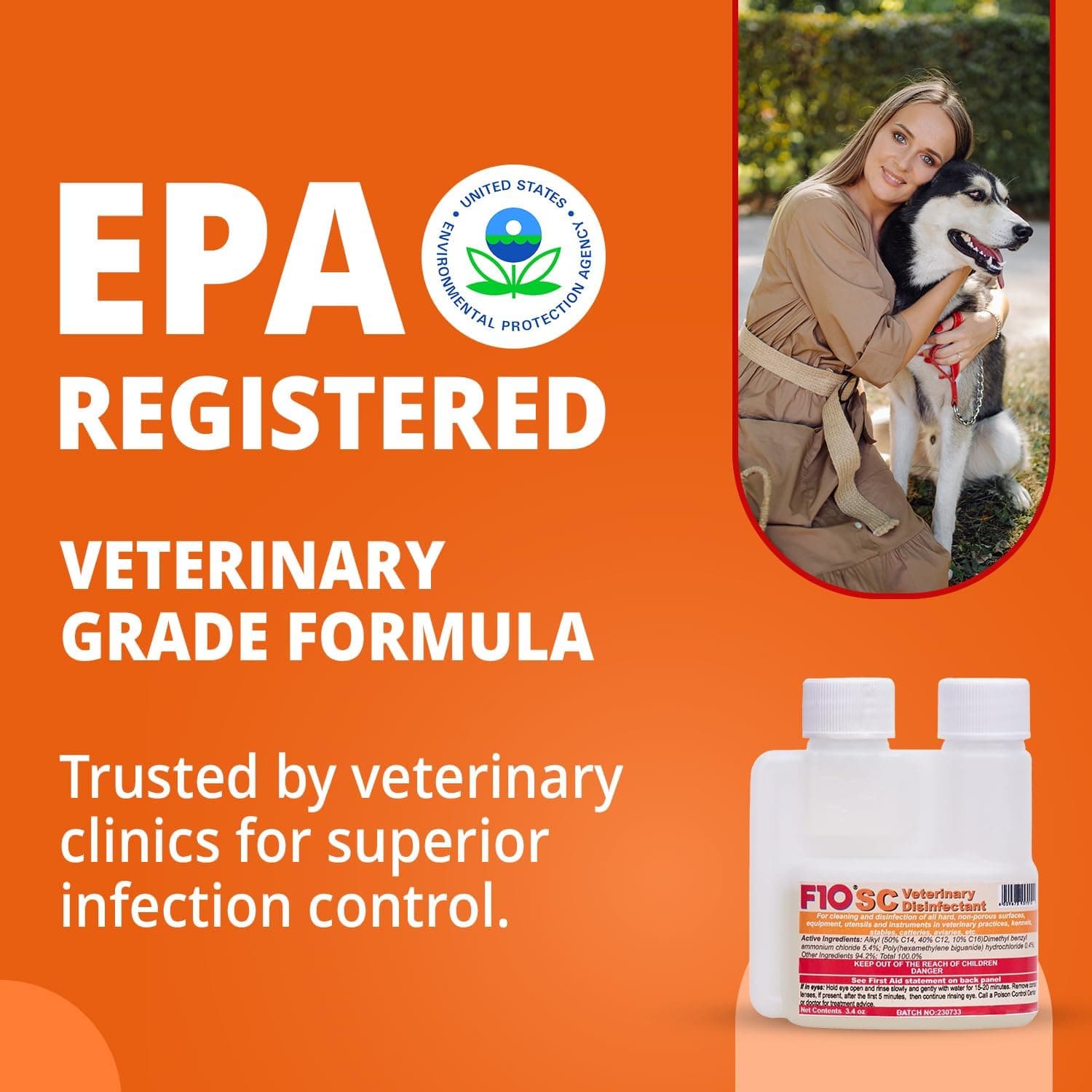 F10 SC Concentrated Veterinary Disinfectant for Kennels, Litter Box, Cage, Terrariums, Habitats, Vet Practices - 100 ml (3.4oz) 3.4 Fl Oz (Pack of 1) - Image 7