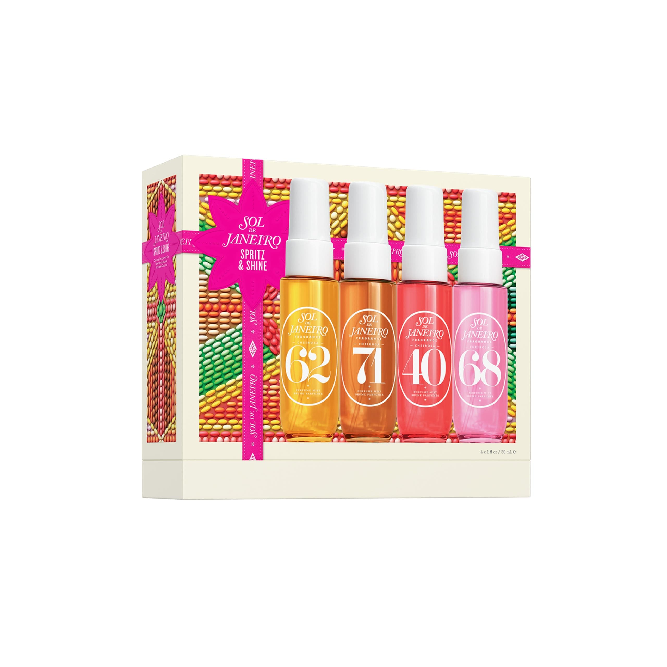 SOL DE JANEIRO Spritz & Shine Cheirosa Perfume Mist Set | Amazon Exclusive | Perfume Mist Discovery Set of 4 | Holiday Gift Set | $48 Value