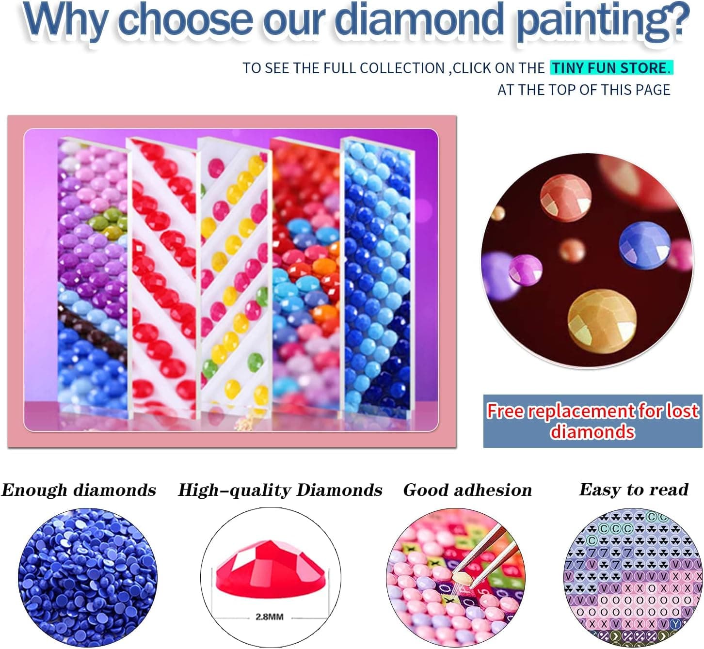 TINY FUN 12 Pack Diamond Painting Kits for Adults 5D Diamond Art Kit Paint by Number for Beginners, DIY Paint with Round Full Drill Diamonds Paintings Gem Art for Home Wall Decor Gift (12X16 Inch - Image 5