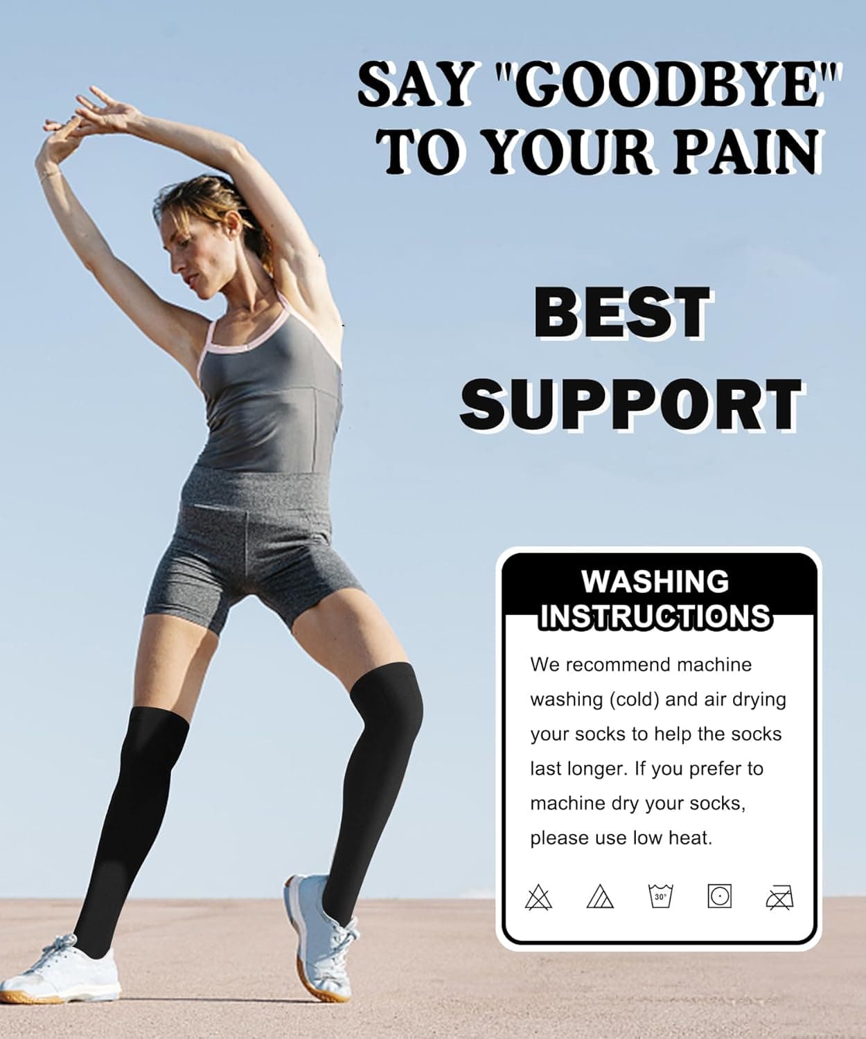 Aoliks Compression Socks for Women & Men 4 Pairs, Best Support for Nurses Running Travel B-black-h Large-X-Large - Image 6