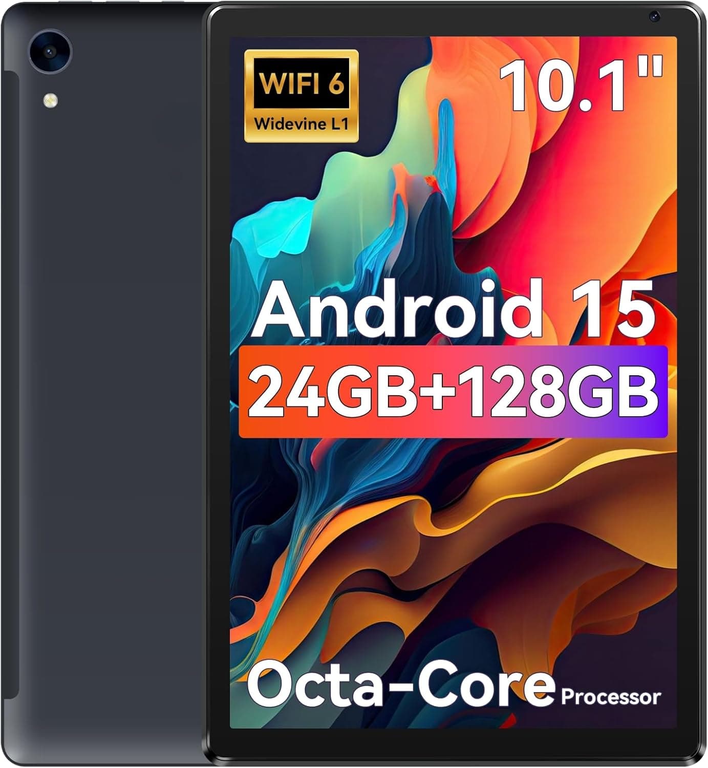 Tablet,10.1" Android Tablet with Octa-core Processor 24GB RAM 128GB ROM HD IPS Touchscreen 8H Battery, Wi-Fi 6, BT 5.0, Dual Camera, Android 15 Tablets 2025 - Image 2