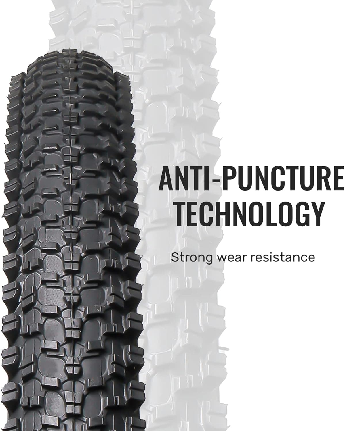 MOHEGIA Mountain Bike Tire: 20x2.125/24x1.95/26x1.95 Inch Butyl Rubber Bicycle Tire Folding Replacement for MTB Dirt Offroad Cycling 26x1.95 inch Qty 1 Tire - Image 4