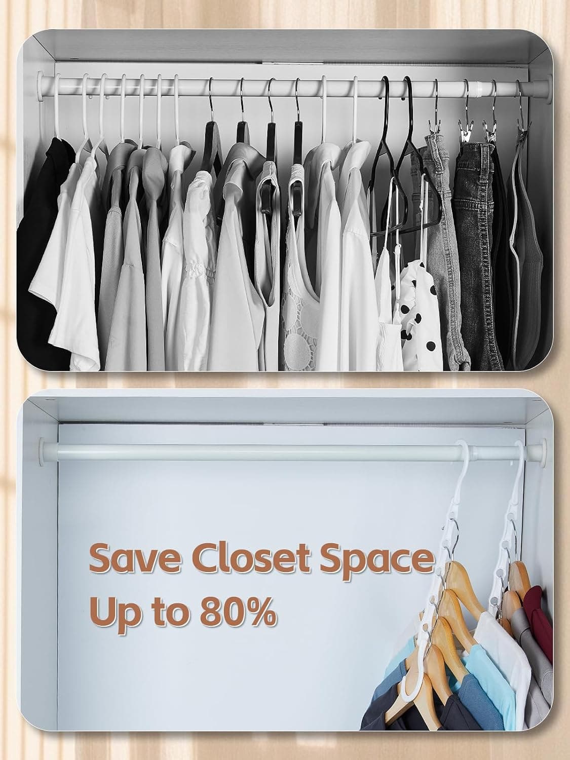 HOUSE DAY Space Saving Hangers 16 Pack, Closet Organizers and Storage - Image 5