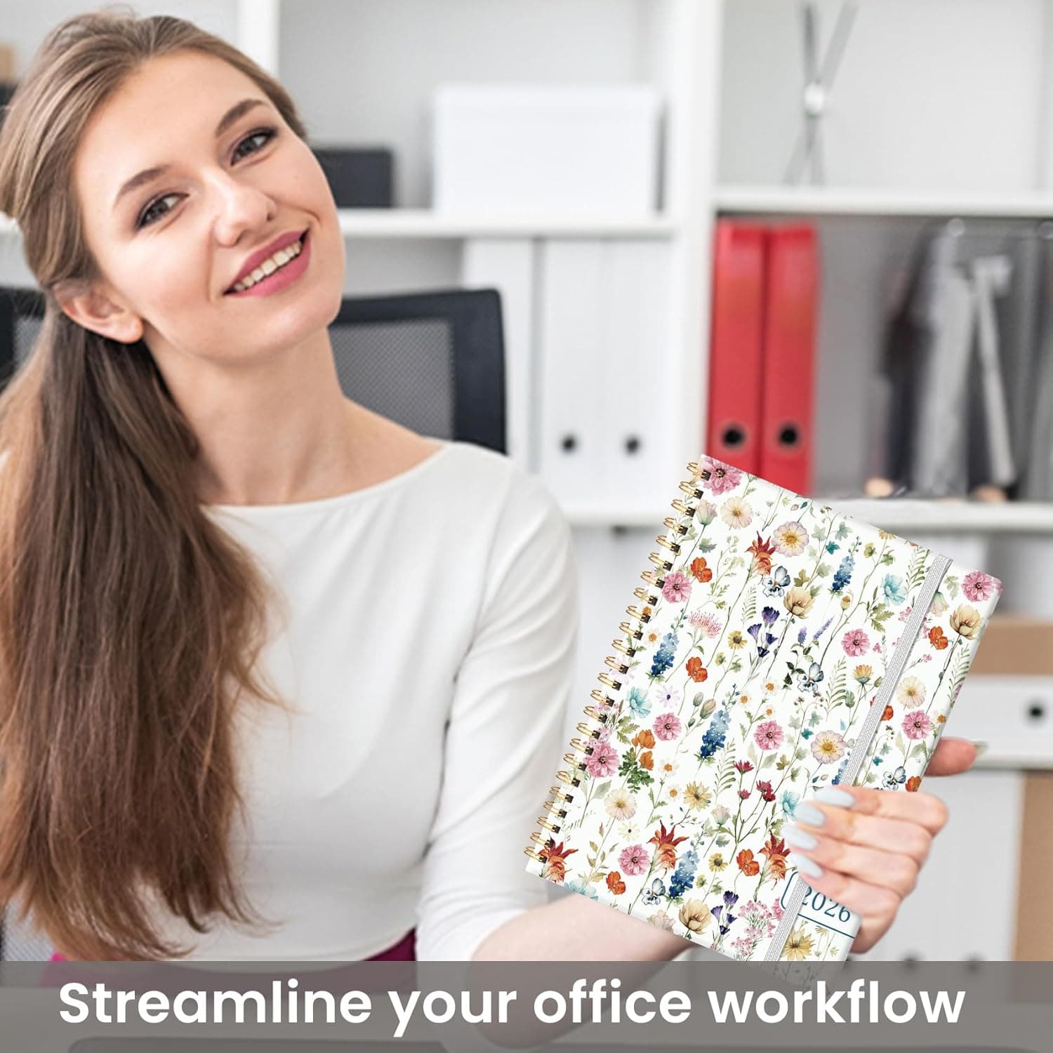 2026 Planner, Weekly and Monthly Calendar Planner for Women, Jan 2026 - Dec 2026, Hardcover Planning Agenda Book with Tabs, Spiral Bound, Inner Pocket, Perfect for School Office Supplies, 6.3" x 8.5" - Wildflowers A-Wildflower (6.3"x8.5")A5 - Image 6