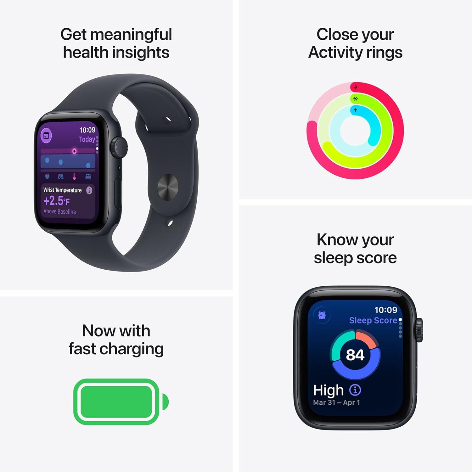 Apple Watch SE 3 [GPS 40mm] Reloj inteligente con caja de aluminio Starlight y correa deportiva Starlight - S/M. Monitor de fitness y sueño - Image 3