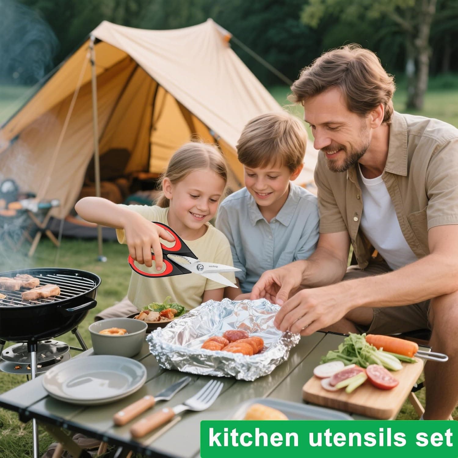 iBayam Kitchen Scissors All Purpose Heavy Duty, Kitchen Utensils Set, Stainless Steel Cooking Utensils Gadgets, Meat Poultry Food Shears Dishwasher Safe Utility Tools Home Gift, with Protective Sheath Black Red, Black Gray 2-Pack - Image 8