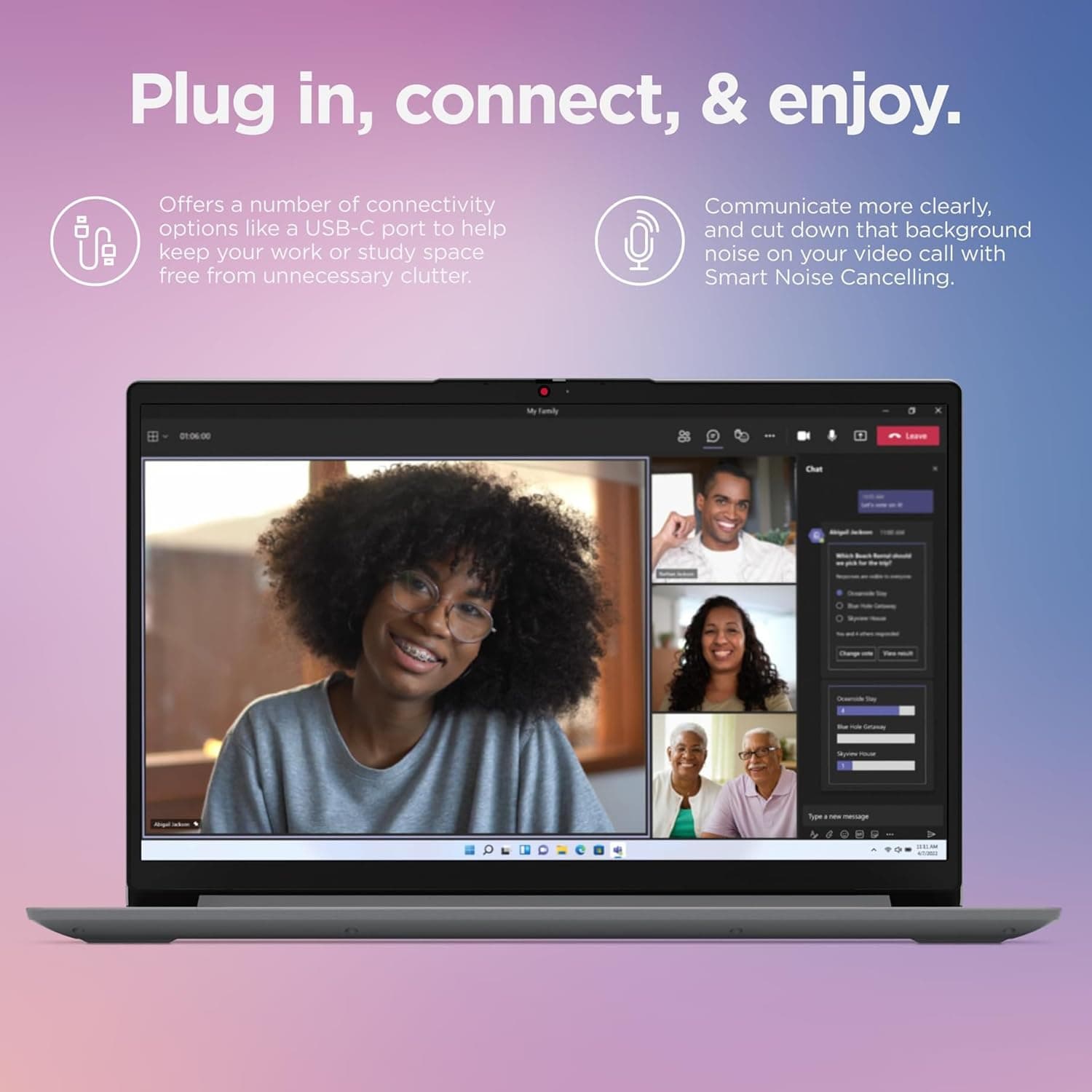 Lenovo Laptop Computers for Home Business Student Study, 15.6" FHD, Intel Processor, 16GB DDR4 RAM, 1TB PCIe SSD, WiFi 6, Bluetooth 5.2, Type-C, Webcam, Numeric Keypad, Cloud Grey, Windows 11 Pro - Image 6