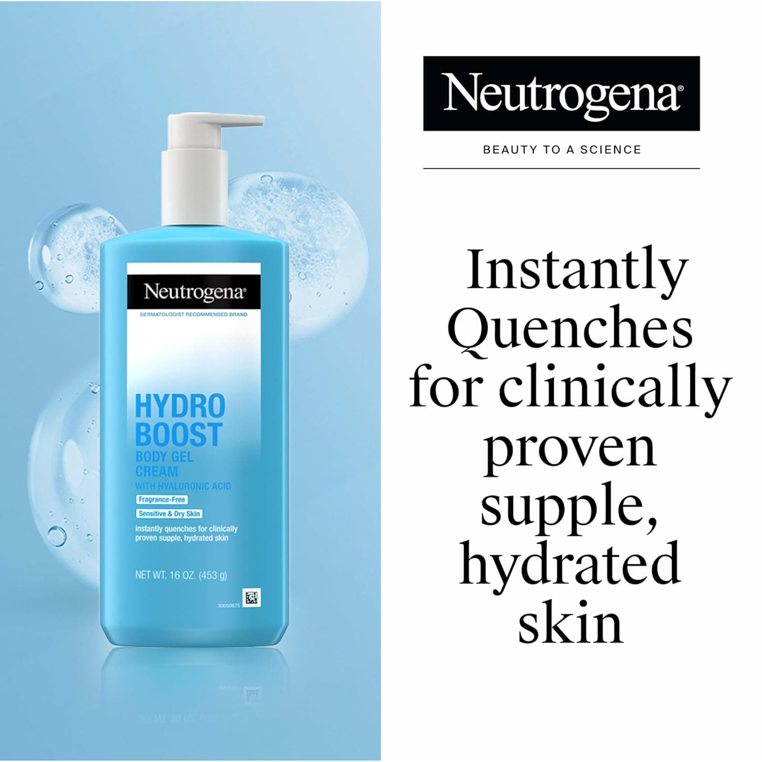 Neutrogena Hydro Boost Body Moisturizing Gel Cream with Hyaluronic Acid, Non-Greasy & Fast Absorbing, Lightweight Hydrating Body Lotion for Normal to Dry Skin, Fragrance-Free, 16 oz 16 Fl Oz (Pack of 1) - Image 3