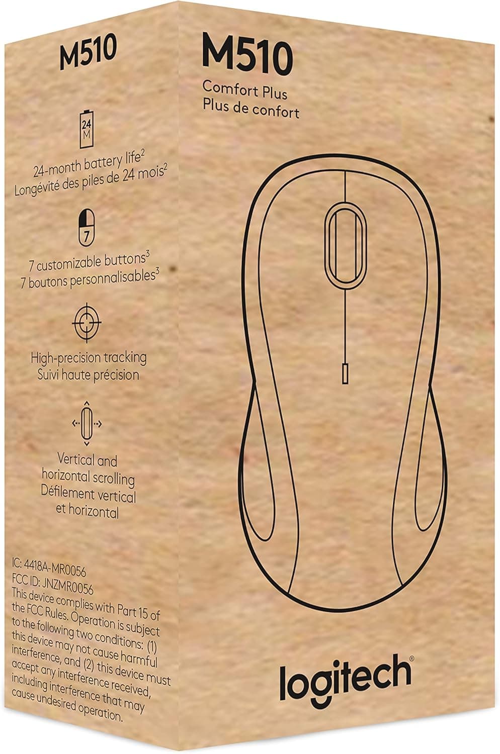Logitech M510 Wireless Mouse, Mouse for Laptop and PC with USB Unifying Receiver, Programmable Buttons - Graphite - Image 9