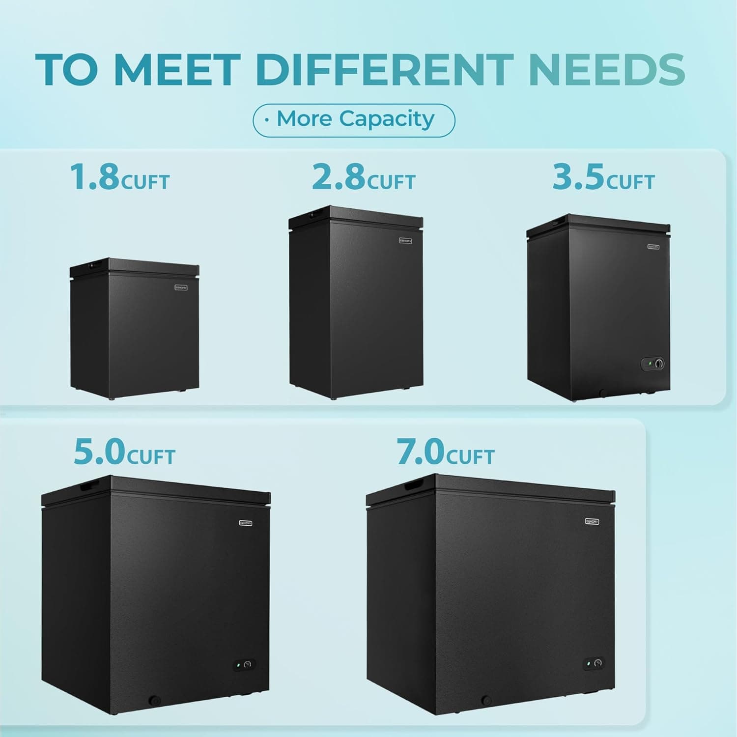 EUHOMY 3.5 Cu.Ft Chest Freezer with Removable Basket, Small Deep Freezer Adjustable 7 Thermostat, Quiet Mini Freezer Free-Standing Top Door, Energy Saving for Apartment/Garage/Basement/Dorm/Home,Black - Image 9