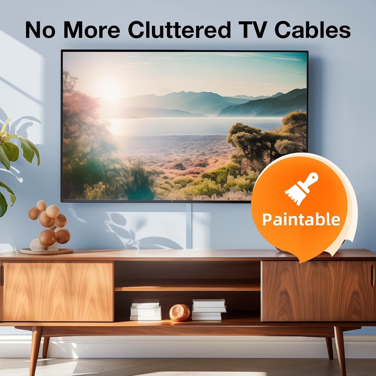 Delamu Cord Hider, 157in Wire Covers for Cords on Wall, Premium Cable Hider Cord Covers for Wires, Cable Management Wire Hiders for TV, Cable Raceway Kit, W0.95 H0.55in, White 157in L x 0.95in W x 0.55in H White - Image 8