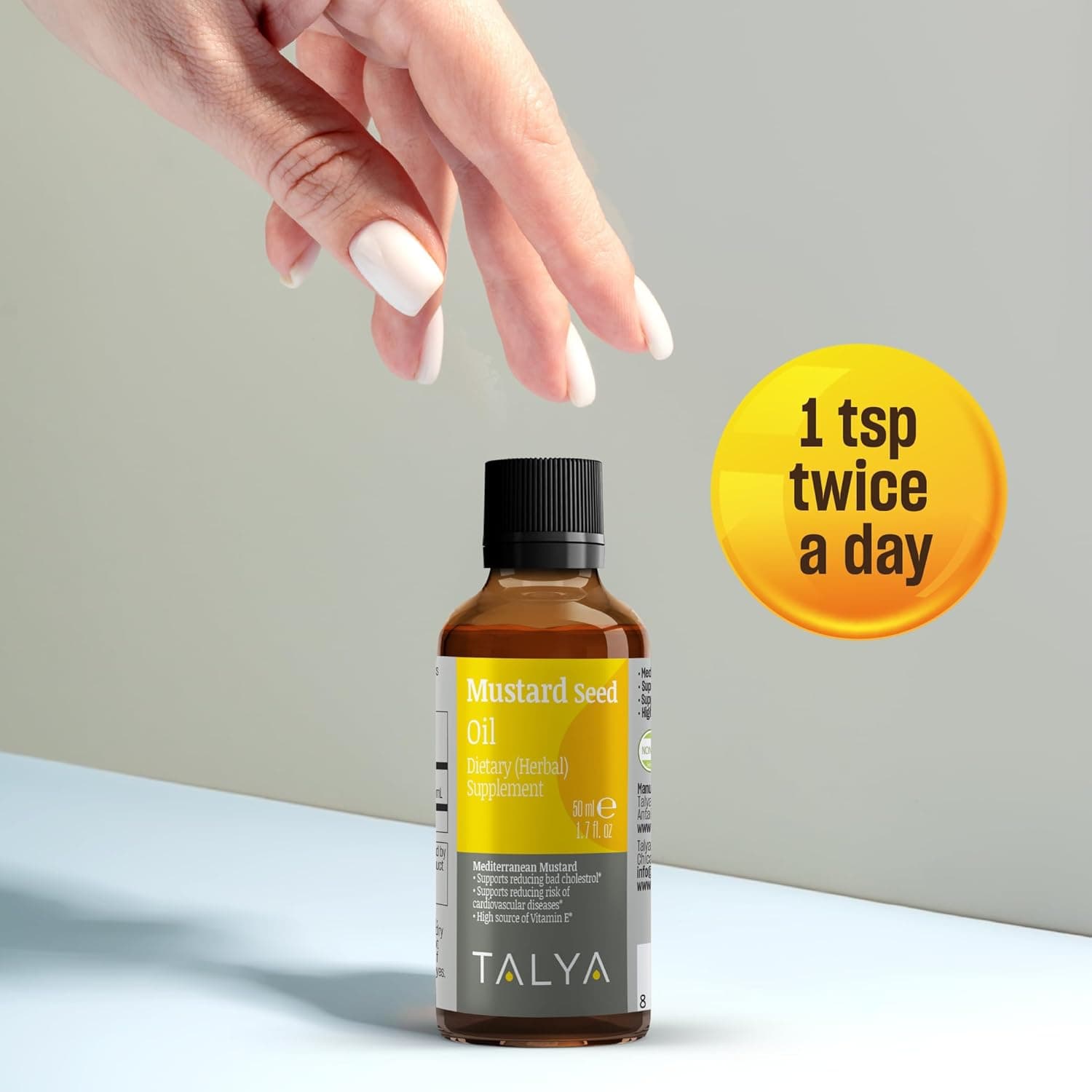 TALYA Herbal Pure Mustard Oil (Brassica nigra oleum) 100% Natural Pure Cold Pressed Oil 50ml (1.7 oz) Glass Bottle - Image 6