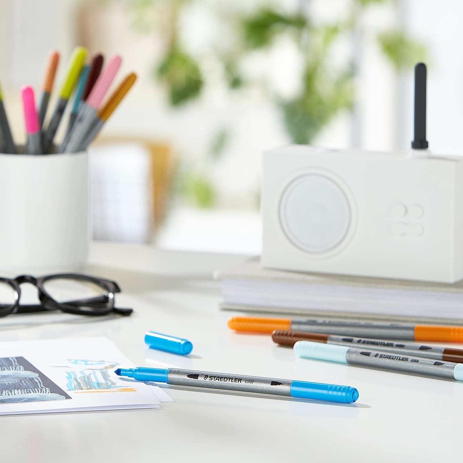 STAEDTLER Double-Ended Fiber-Tip Pens, Non-Permanent Ink, Fine & Bold Writing and Coloring Tips, 120 Assorted Colors, 3200 TB120, Multicoloured (3200 TB120ST) 120 Count (Pack of 1) - Image 5