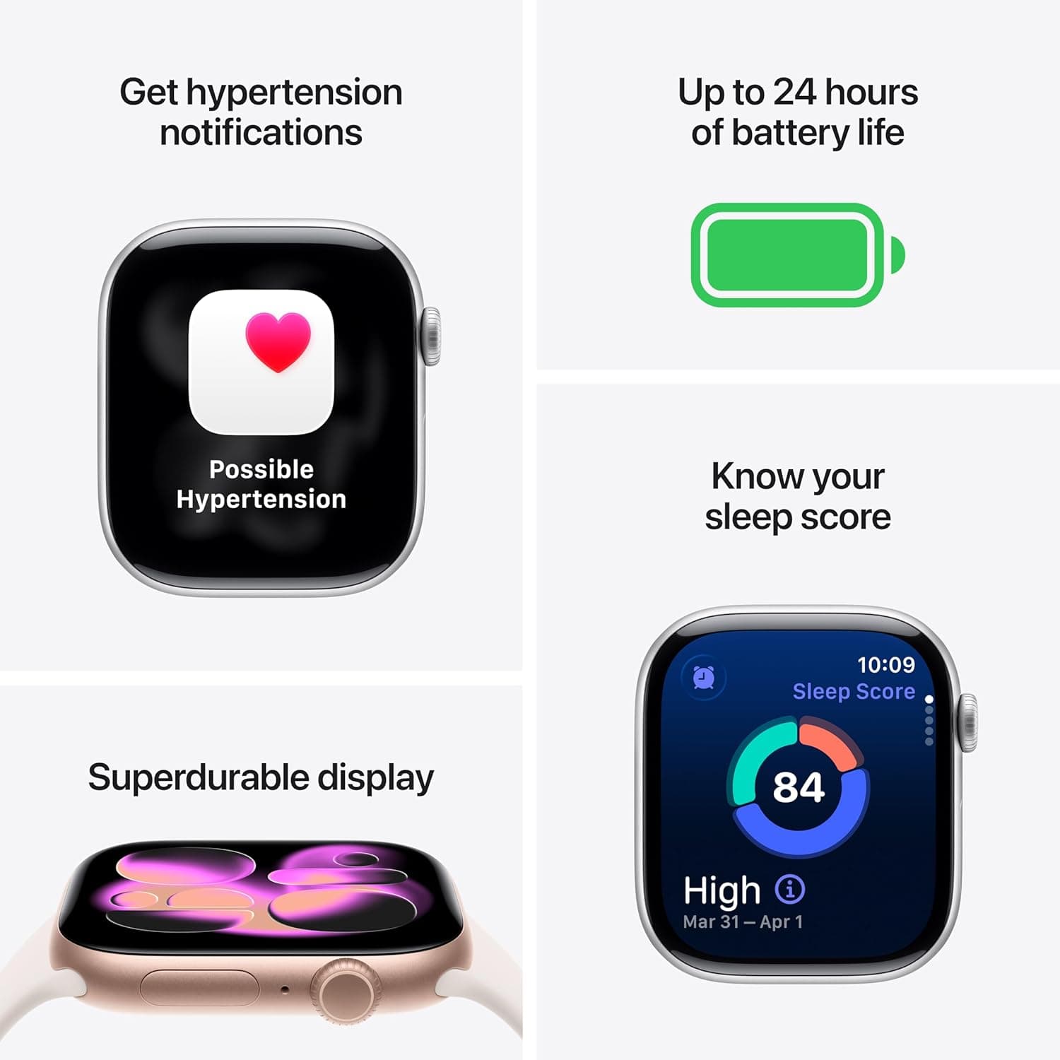 Apple Watch Series 11 [GPS 42mm] Smartwatch with Rose Gold Aluminum Case with Light Blush Sport Band - S/M. Sleep Score, Fitness Tracker, Health Monitoring, Always-On Display, Water Resistant Rose Gold Aluminum Case w/ Light Blush Sport Band 42mm case + Small/Medium band GPS Without AppleCare+ - Image 3