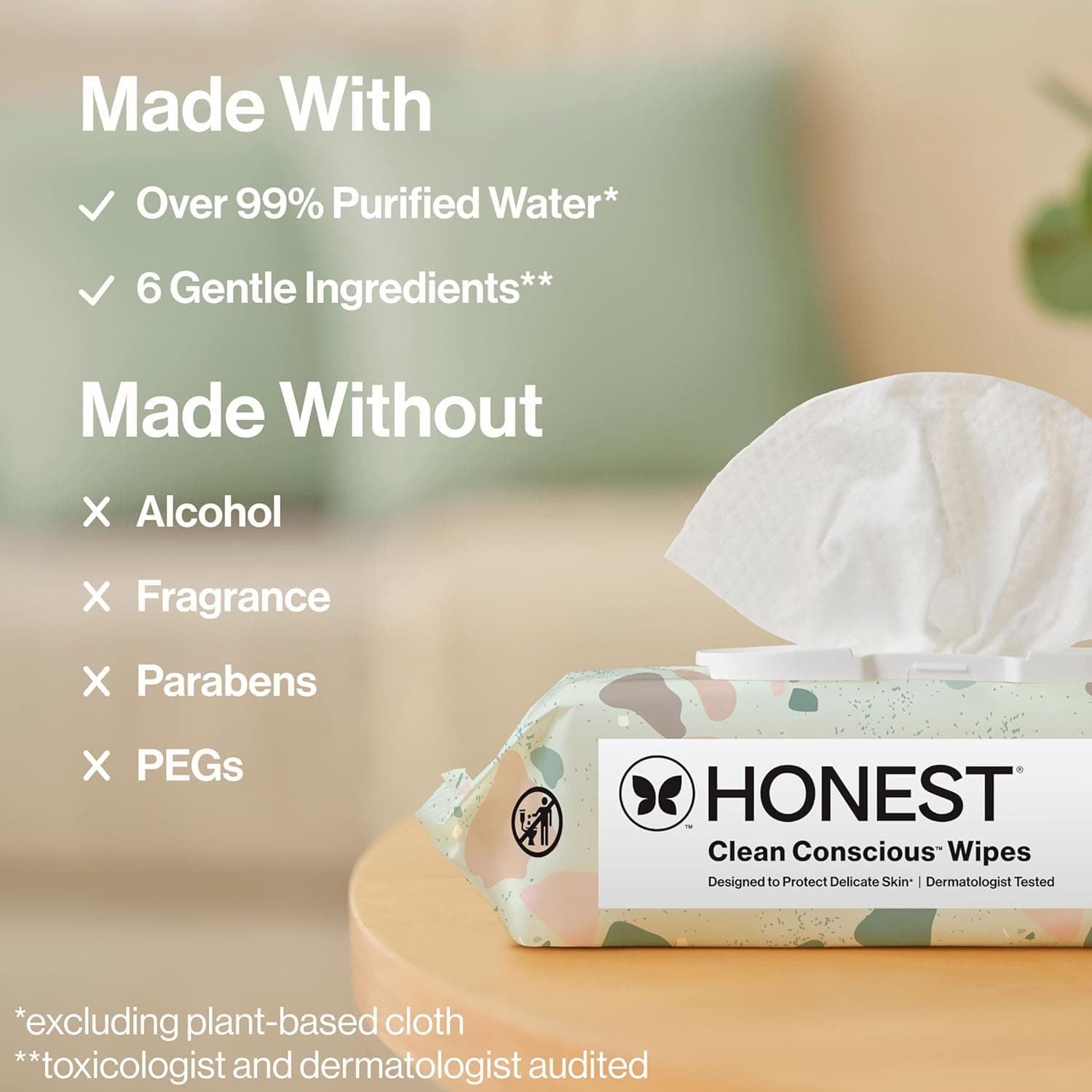 The Honest Company Hypoallergenic Multi-Use Baby Wipes for Sensitive Skin, Geo Mood, 60 Count Geo Mood 60 Count (Pack of 1) - Image 7