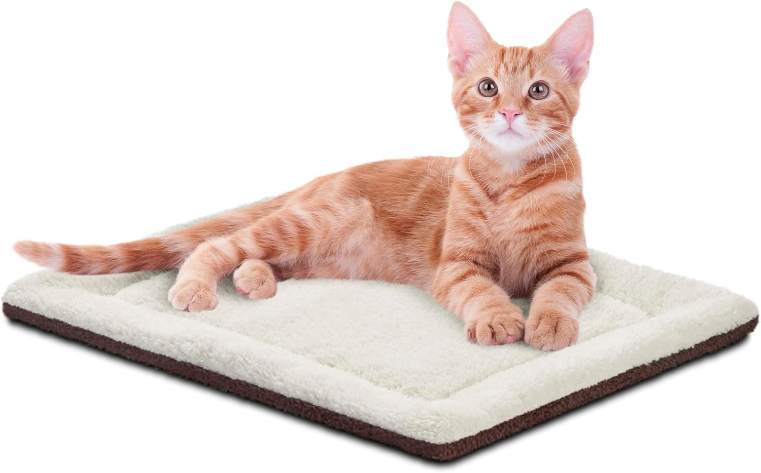 K&H PET PRODUCTS Self-Warming Cat Bed Pad, Self Heating Pad for Outdoor Cat Houses, Warming Mat for Indoor Pet Beds & Furniture, Reversible Blanket, Washable - Small 21 X 17in Oatmeal/Chocolate 21 X 17 Inches Recyclable Box Oatmeal/Chocolate - Image 2