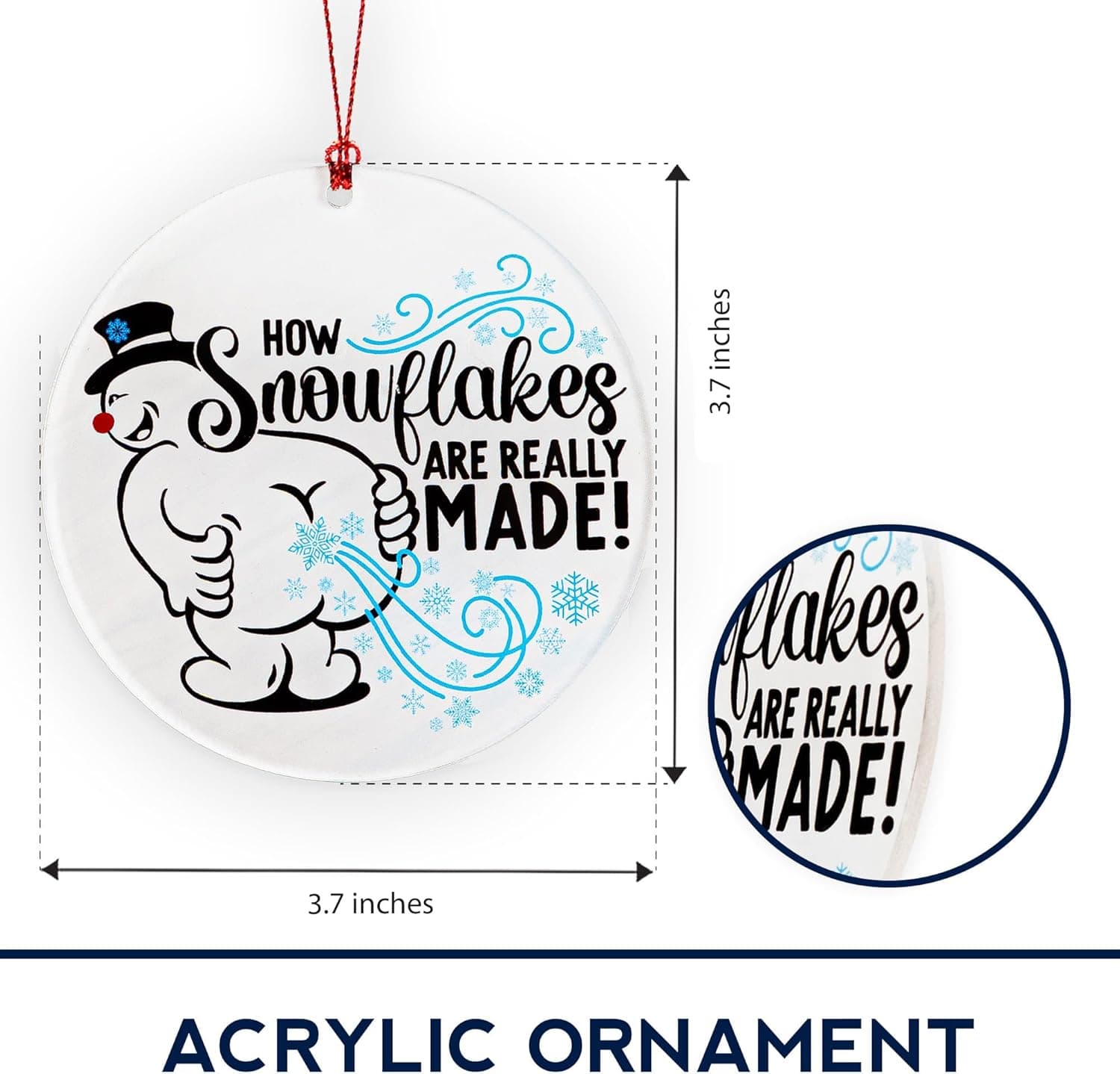 Christmas Ornaments 2025, Snowman Ornament, Funny Christmas Ornaments, Funny Ornament for Adults, Hilarious Holiday Decoration for Friends, Gag Gift Idea, Unique Winter Humor Decor, How Snowflakes Funny Snowman Yd-9lh8-ic04 - Image 5