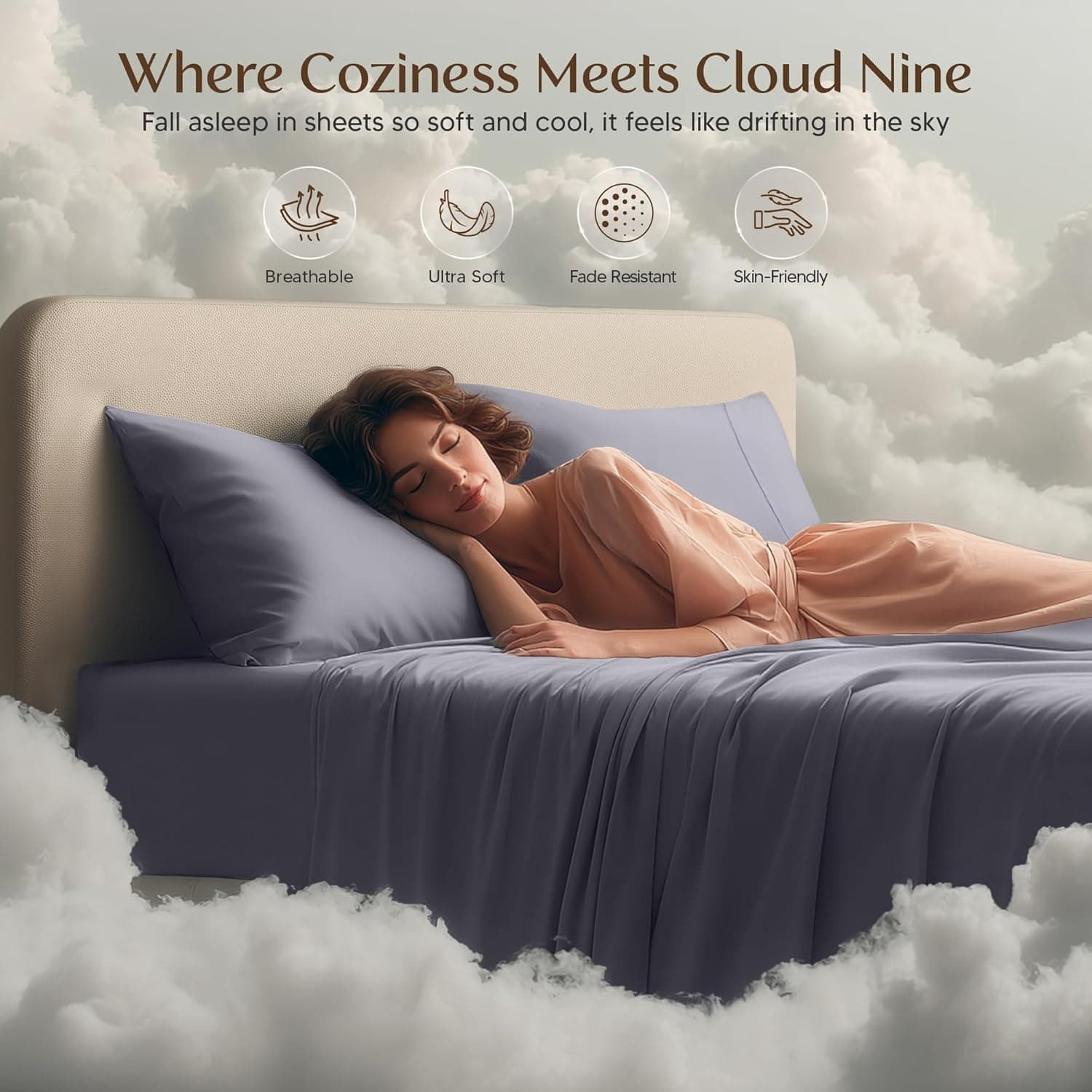 Utopia Bedding 女王尺寸床单套装 - 4件套适用于女王尺寸床，柔软透气的超细纤维，包括1个床垫单，1个平单和2个枕套（灰色） - Image 5