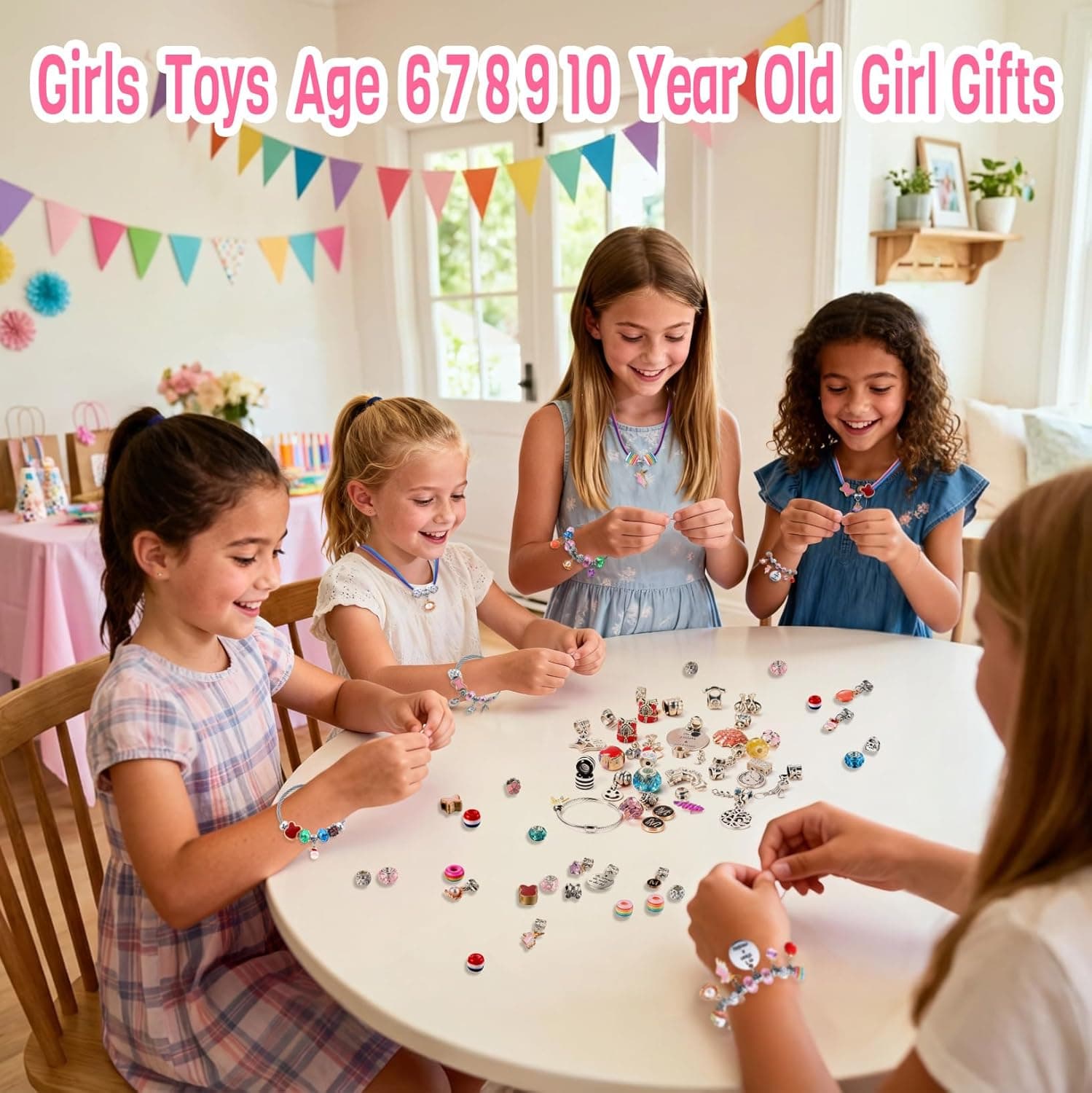 Kit de Pulseras con Encantos COO&KOO para Niñas: Kit de Joyería de Unicornio, Regalos de Manualidades para Niñas de 8 a 12 Años, Un Juguete Perfecto para Niñas de 6, 7, 8, 9, 10 Años que Fomenta la Imaginación, la Autoexpresión y la Creatividad - Image 5