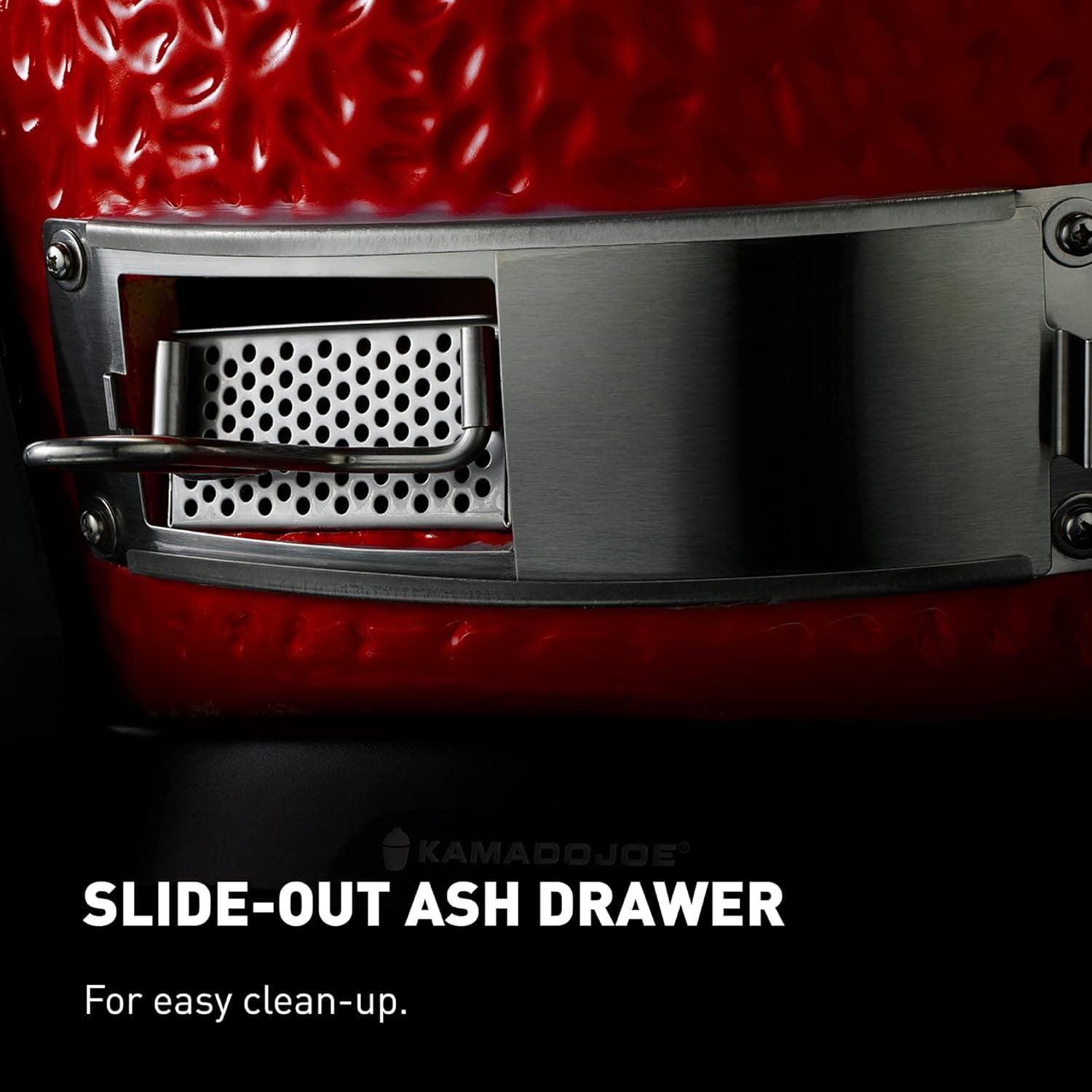 Kamado Joe Big Joe Series I 24-inch Ceramic Charcoal Grill and Smoker with Cart, Side Shelves, Stainless Steel Grates and 450 Cooking Square Inches in Red, Model BJ24Rh Big Joe I - Image 6