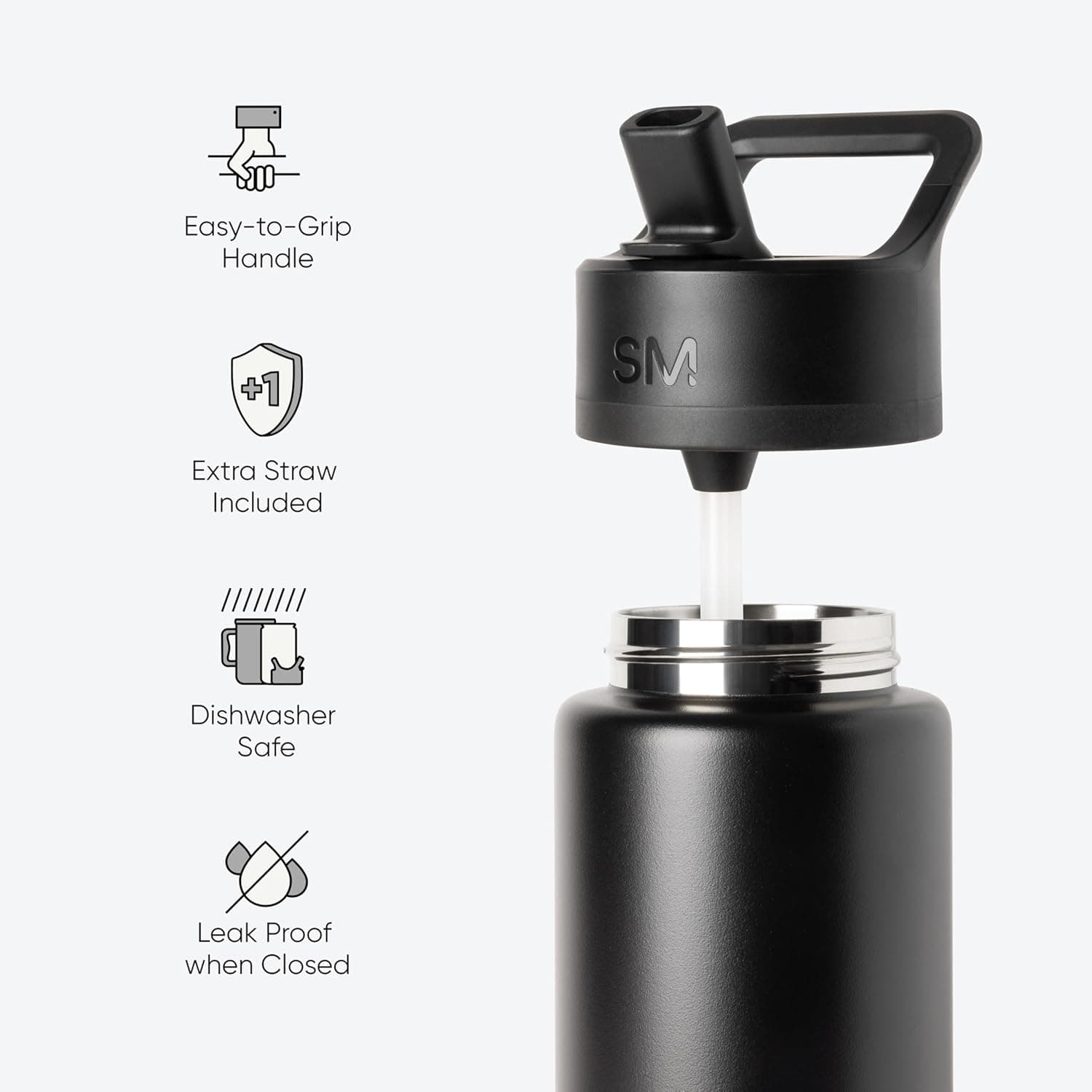 Simple Modern Kids Summit Water Bottle with Straw Lid | 14oz Stainless Steel Cup Insulated Tumbler for Toddlers, School | Chloe Floral 14 Ounces -Chloe Floral - Image 5