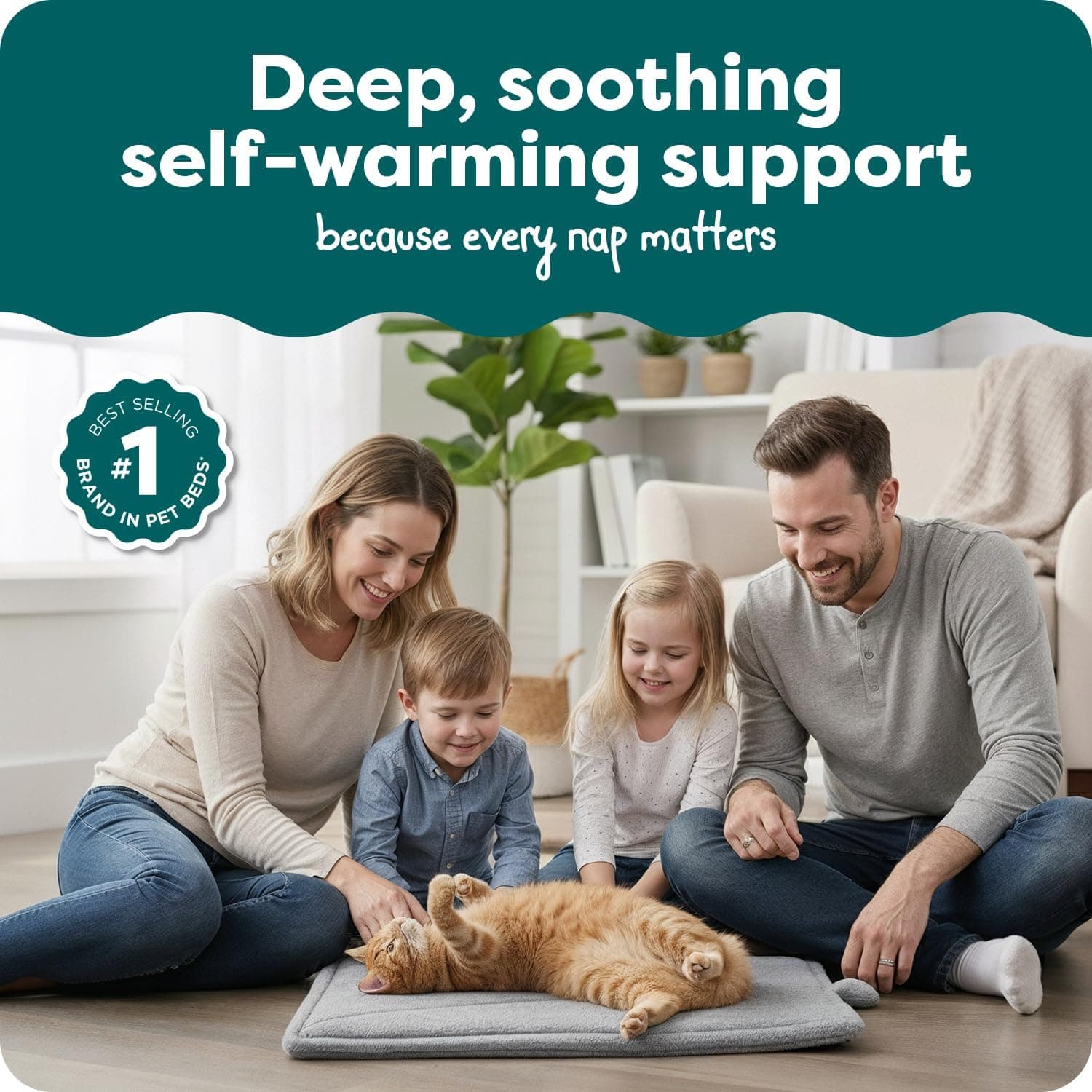 FurHaven ThermaNAP Self Warming Cat Mat, Dog Bed for Crates with Self-Warming Technology for Cozy Rest, Fully Machine Washable, Small, Plush Faux Fur, Gray Small - 22"L x 17"W Gray - Image 2