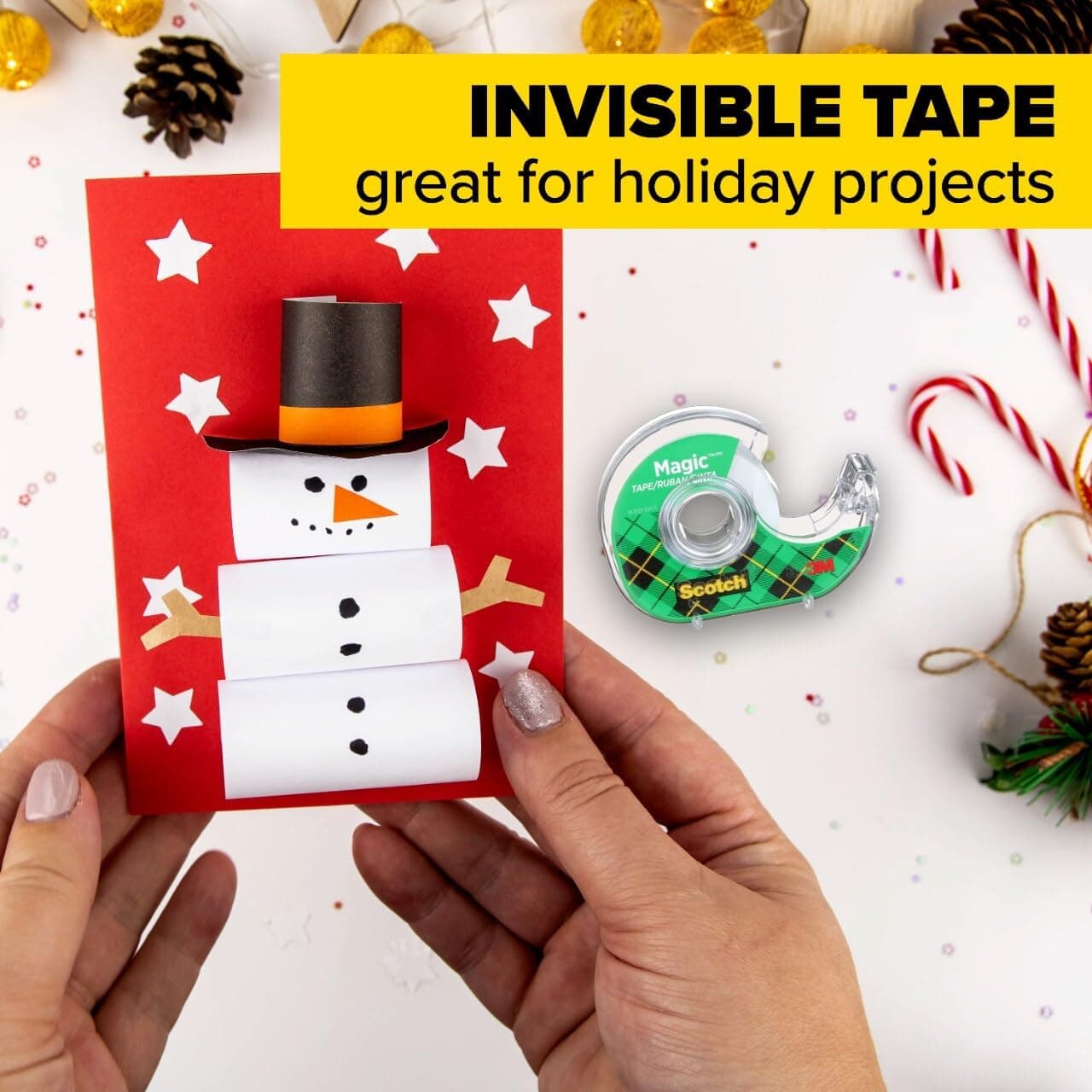 Scotch Magic Tape, Invisible, Repair Christmas Cards and Use as Holiday Gift Wrap Supplies for Christmas, 6 Tape Rolls with Dispensers - Image 9
