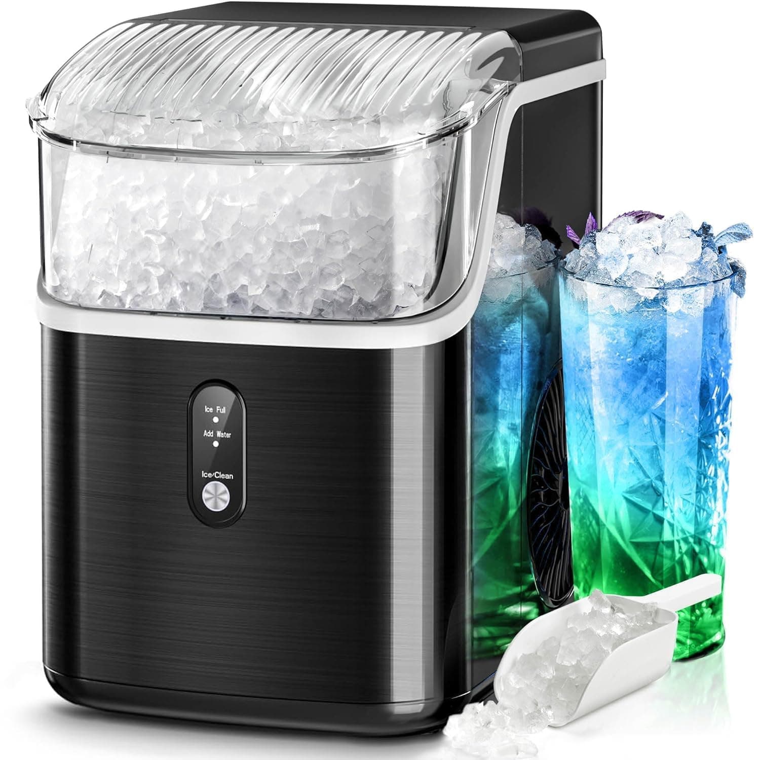 Nugget Ice Maker Countertop, 35Lbs/Day Portable Table Top Machine with Chewable & Crushed Ice, Self-Cleaning, One-Touch Opera - Image 2