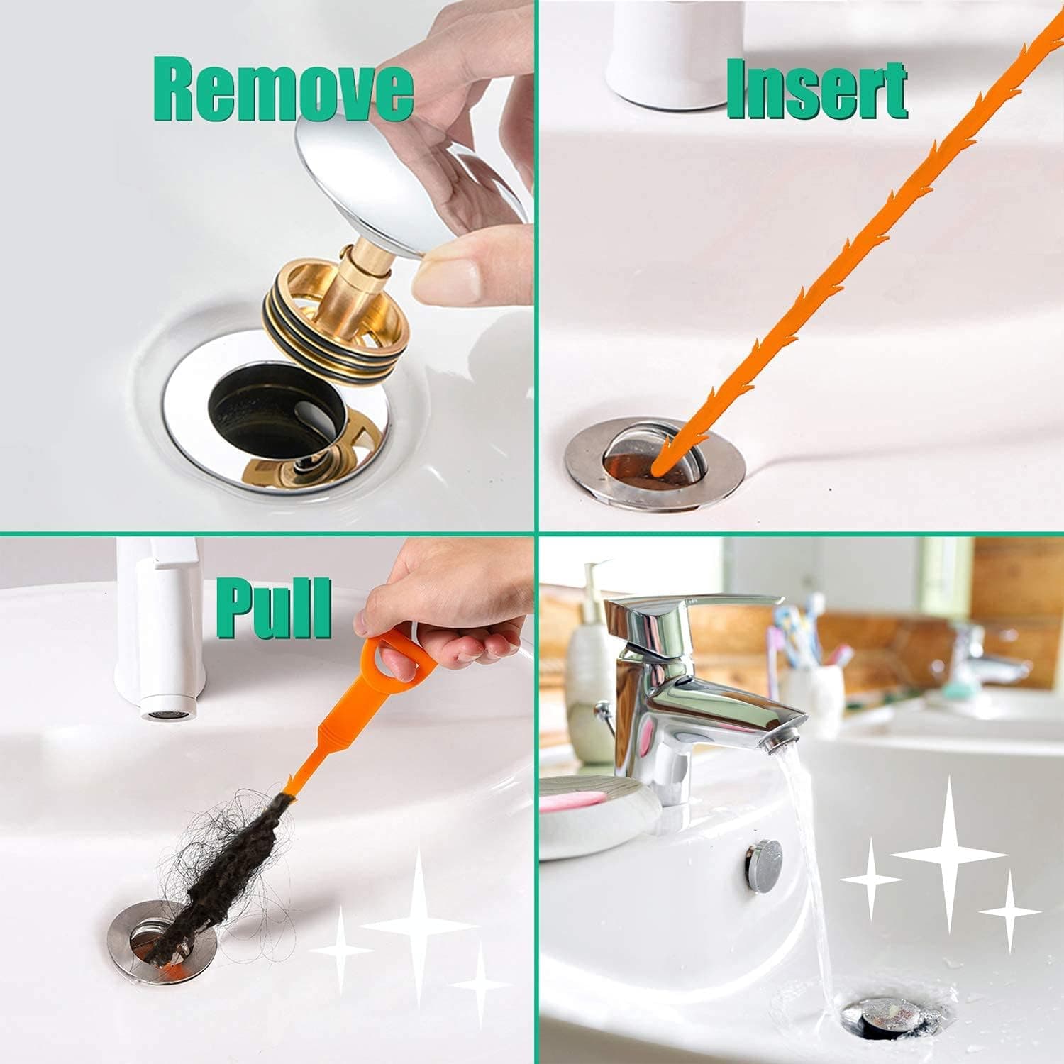 ARCTIC EAGLE Drain Snake Hair Drain Clog Remover - 3 Pack Shower Snake Sink Unclogger Tool with Exquisite Packaging - Image 2