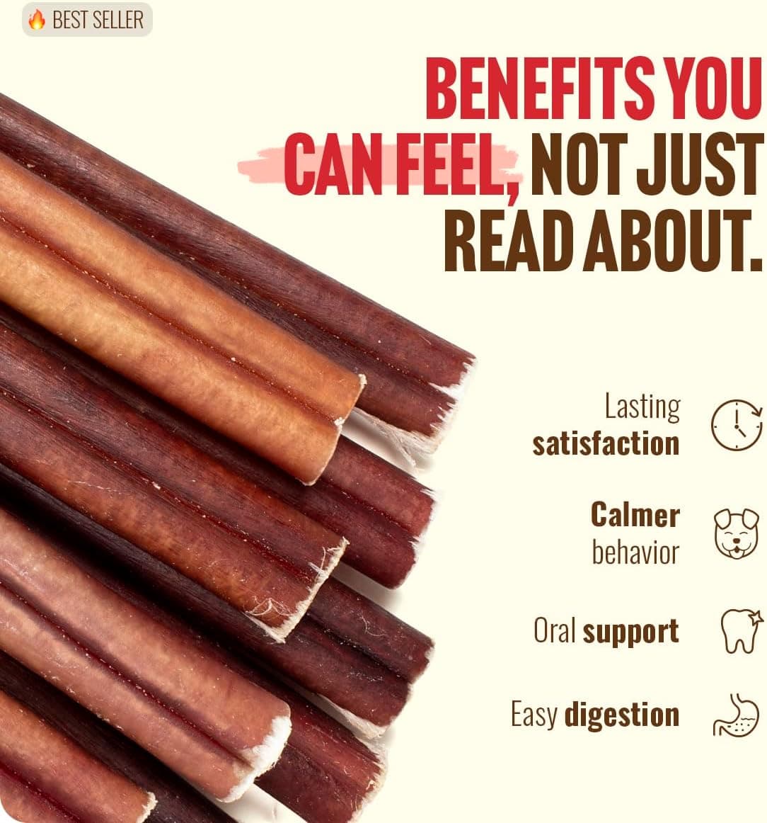 Natural Farm Odor-Free Bully Sticks (6 Inch, 25 count),1.3 lb. Bag, Fully Digestible 100% Beef Pizzle Chews,Grass-Fed, Non-GMO,Grain-Free, Natural Long-Lasting Chews for Small & Large Dogs. Pack of 25 6-inch 25 Count (Pack of 1) - Image 6