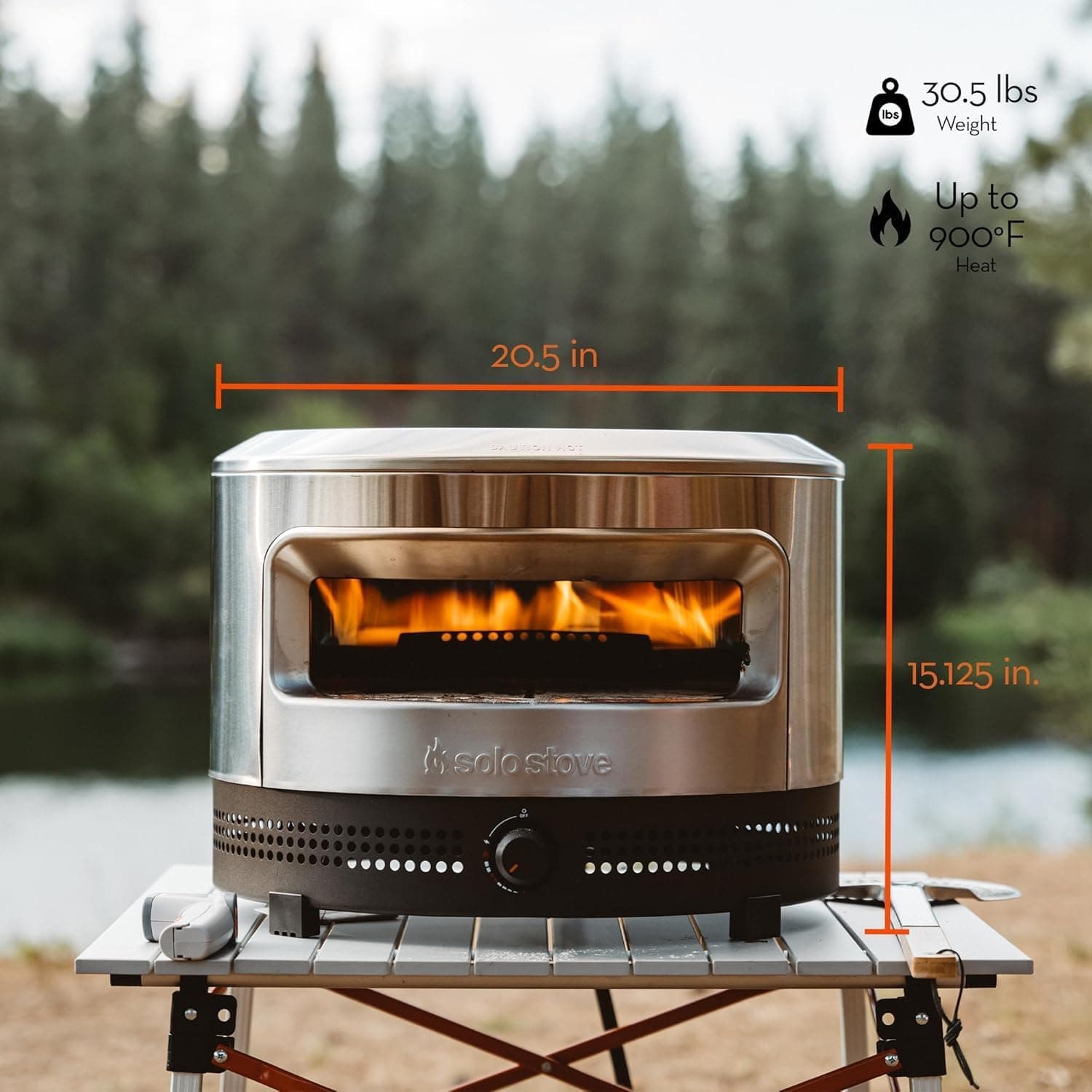 Solo Stove Pi Prime 21" x 16" Stainless Steel Propane Outdoor Pizza Oven Bundle with IR Thermometer, Stainless Peel & Shelter – 12" Panoramic Opening, Demi-Dome Heating, 90-Second Artisan Pizzas Pi Prime Bundle - Image 2
