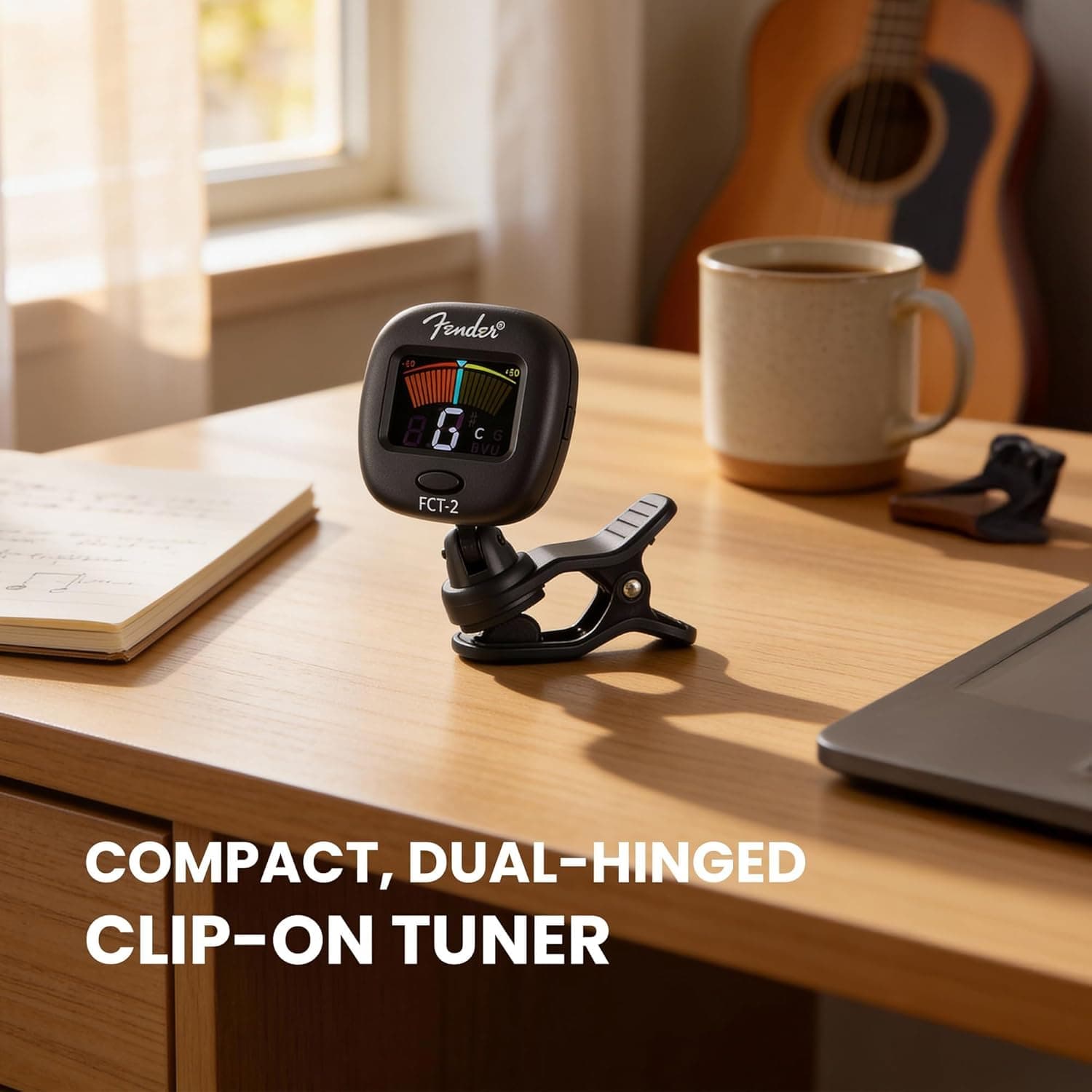 Fender FCT-2 Professional Multi-Instrument Clip-On Tuner for Guitar, Bass, Ukulele, and Violin - Image 2