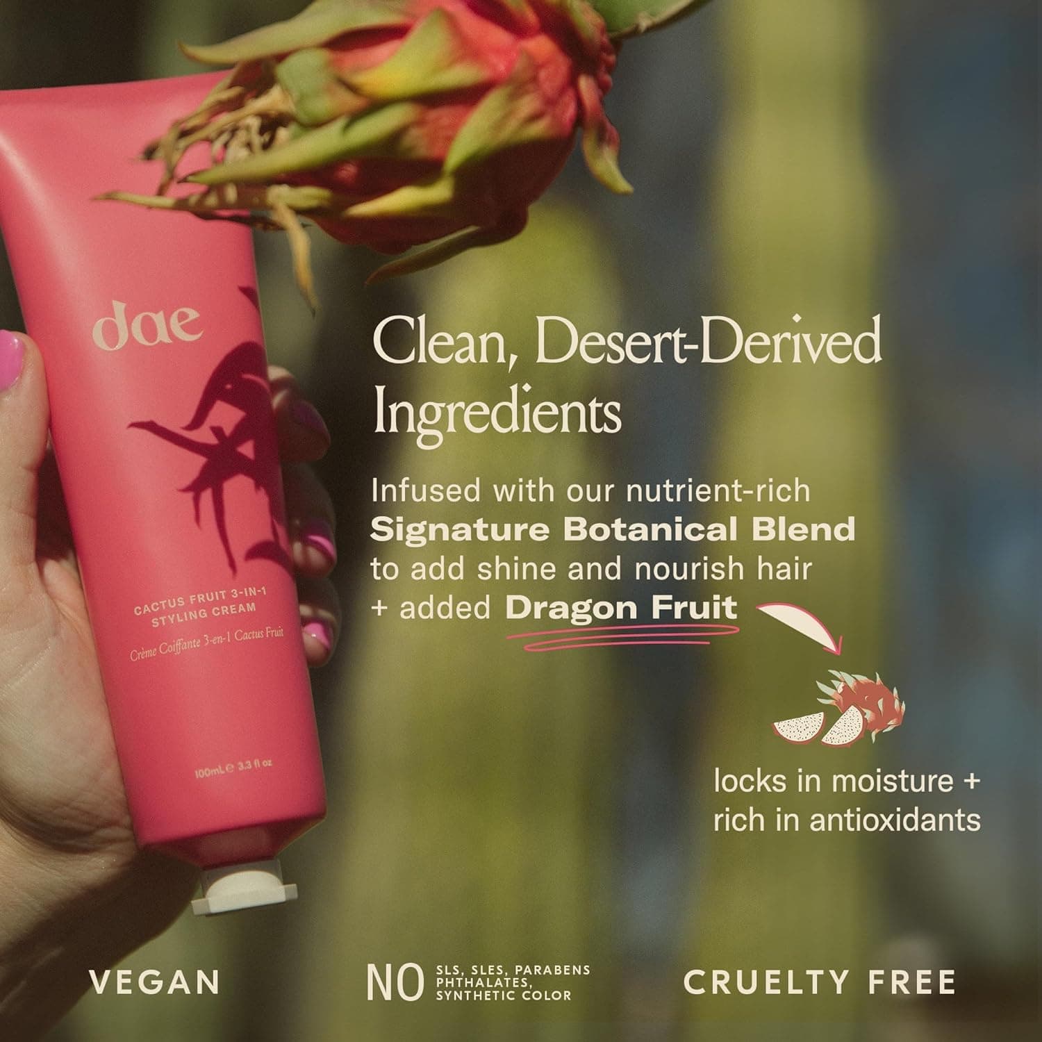 DAE Cactus Fruit 3-In-1 Styling Cream - Smooth Styles, Prep Shiny Blowouts, Defines Curls (5 oz.) 3-1 - Image 7