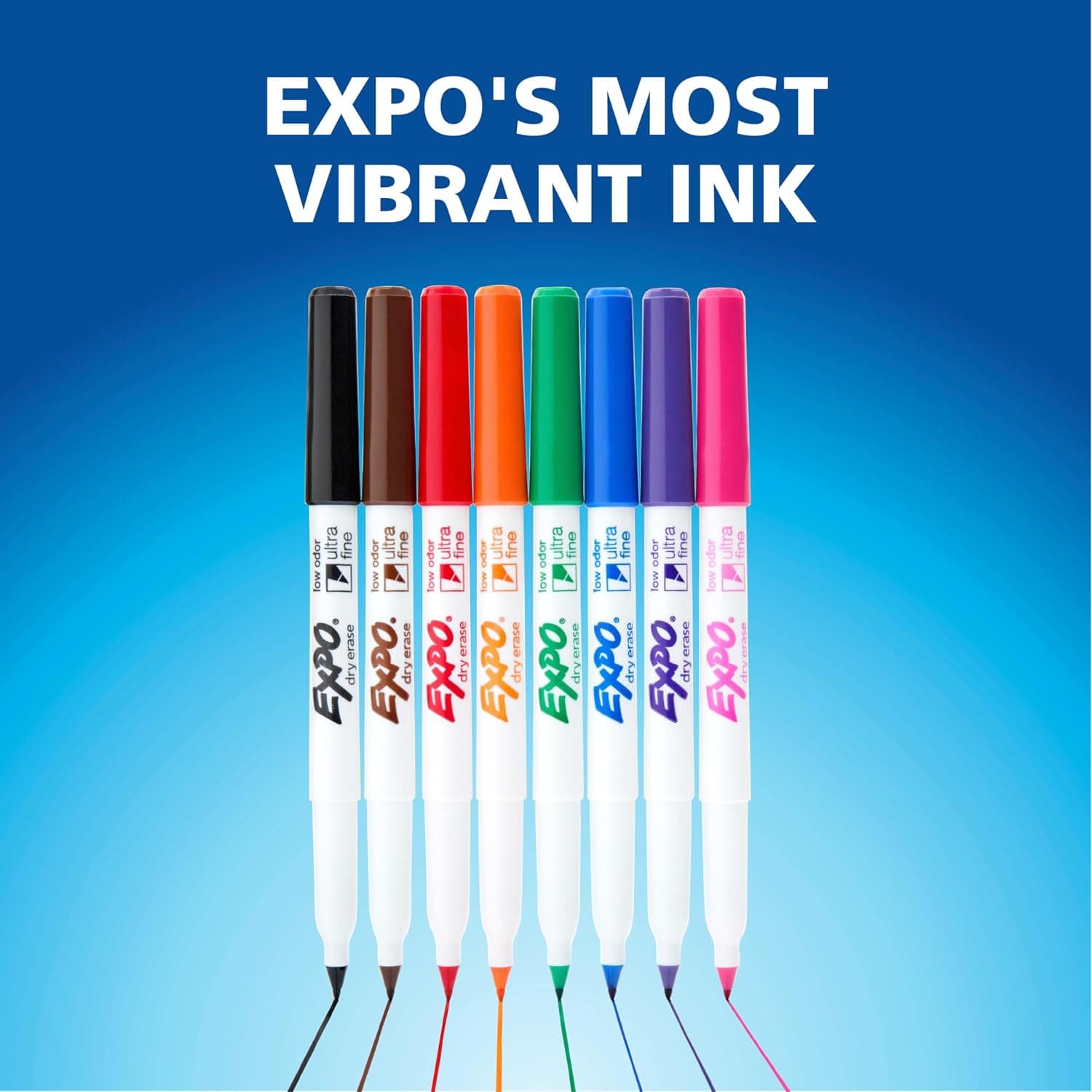 EXPO Low Odor Dry Erase Markers Ultra-Fine Tip Assorted Colors 8 Count 1 Count (Pack of 8) - Image 7