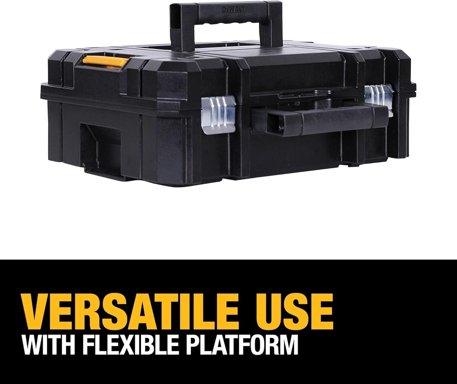 DEWALT TSTAK II Tool Box, Flat Top Tool Storage Case, Organizer Box Holds Up To 66 lbs, Flexible Platforms for Stacking, 13 Inch (DWST17807) 1 Count (Pack of 1) Flat Top Toolbox - Image 8