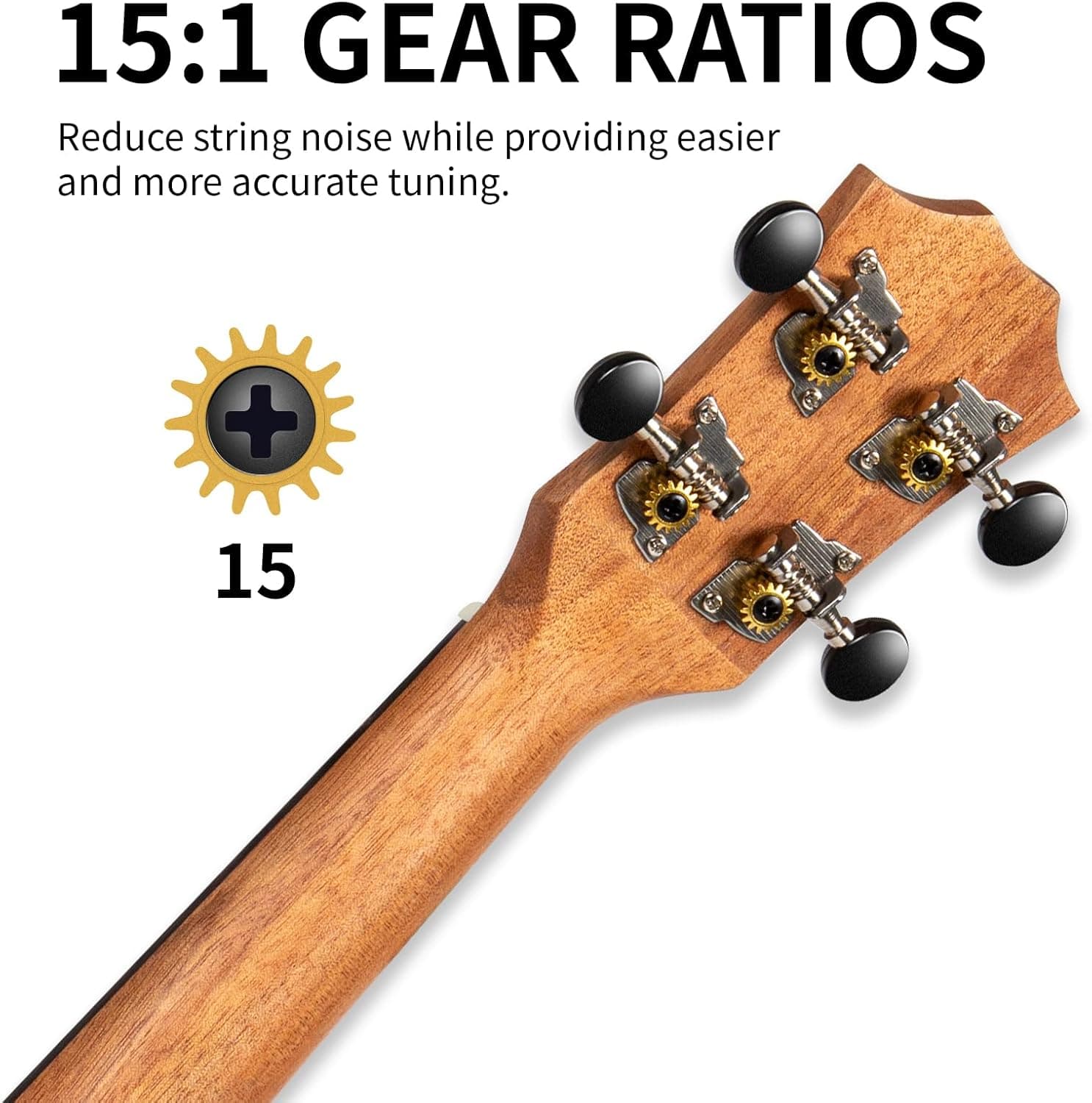 AODSK Ukulele Soprano para Principiantes de 21 Pulgadas con Funda, Correa, Cuerdas de Nylon y 4 Púas, Regalo de Vacaciones, Soprano Natural - Image 7