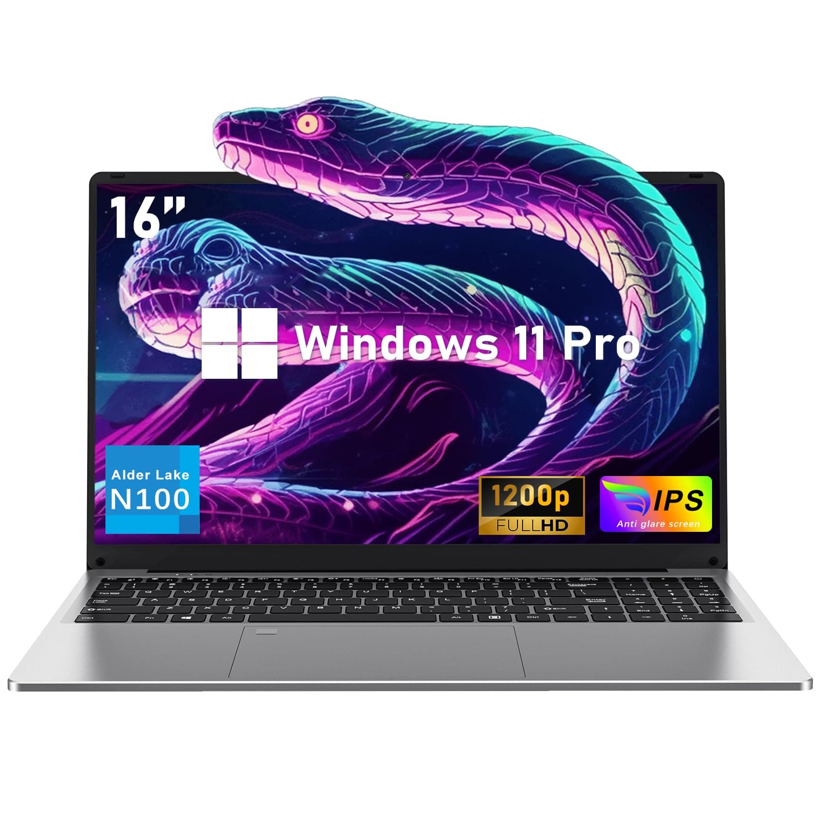 Laptop Computer, Gaming Laptops 2026, 16 Inch Lap Top PC Windows 11 Pro, 16GB RAM 512GB SSD, Intel N100 Processor(up to 3.4GHz), Office 365, Backlit Keyboard, 2-Year Warranty 16GB RAM+512GB SSD N100