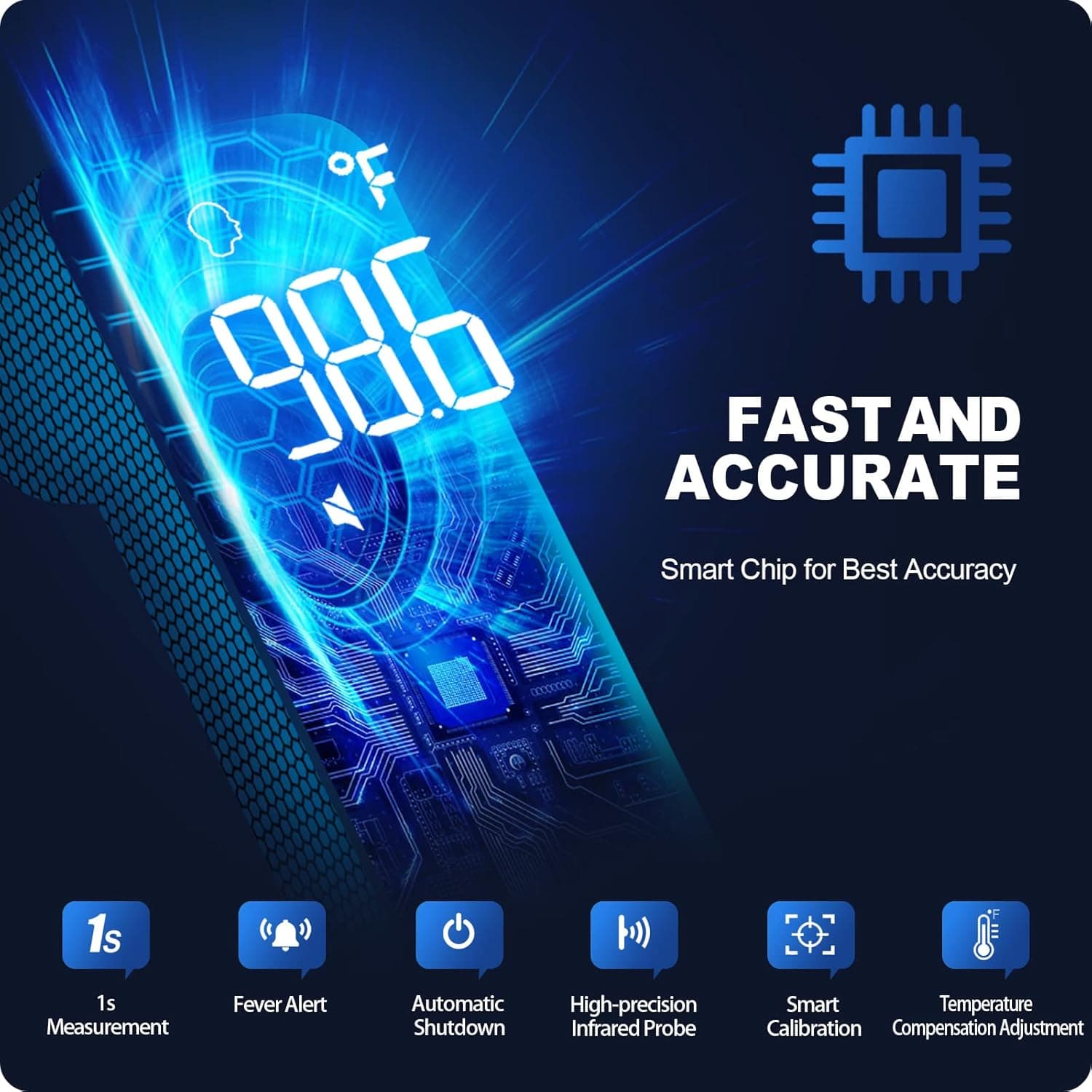 No-Touch Thermometer for Adults and Kids, Accurate Digital Baby Thermometer, Fever Alarm & Silent Mode, 2 in 1 Forehead & Object Mode white - Image 8